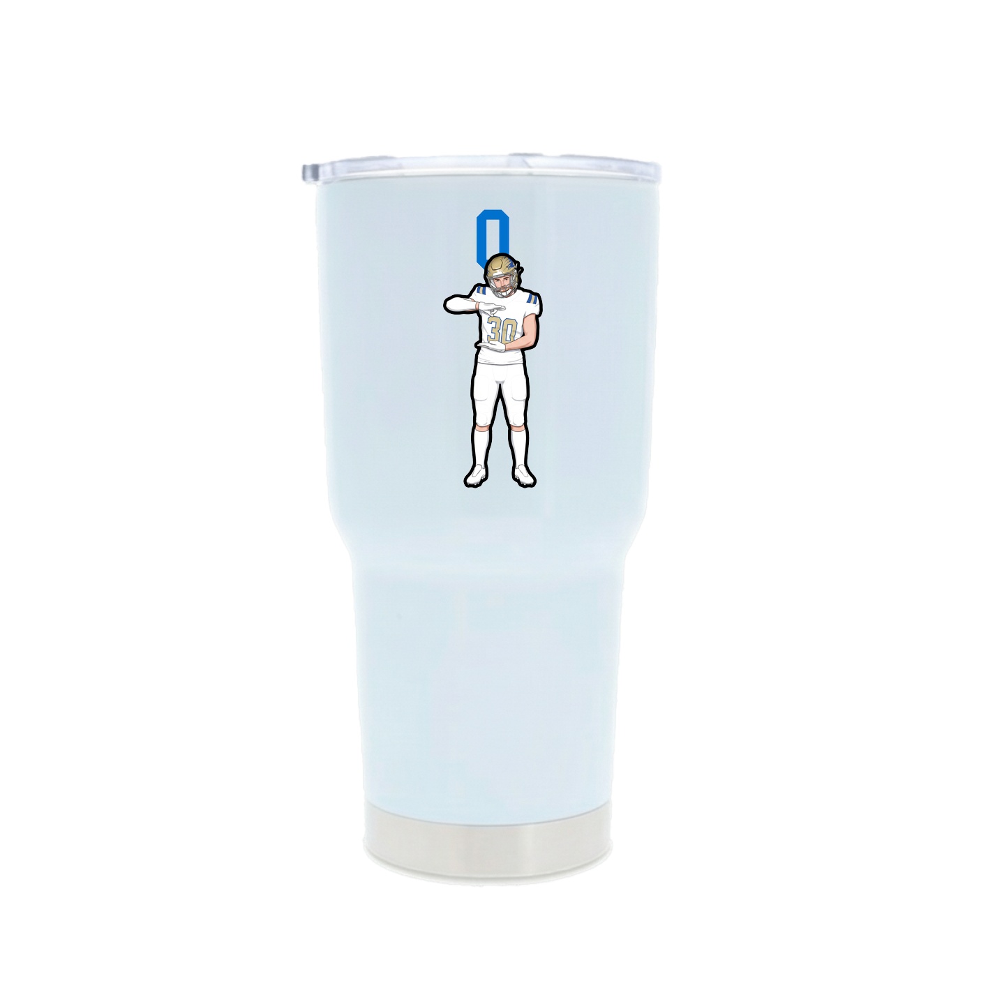 30oz Stainless Steel Tumbler — Number Top in White