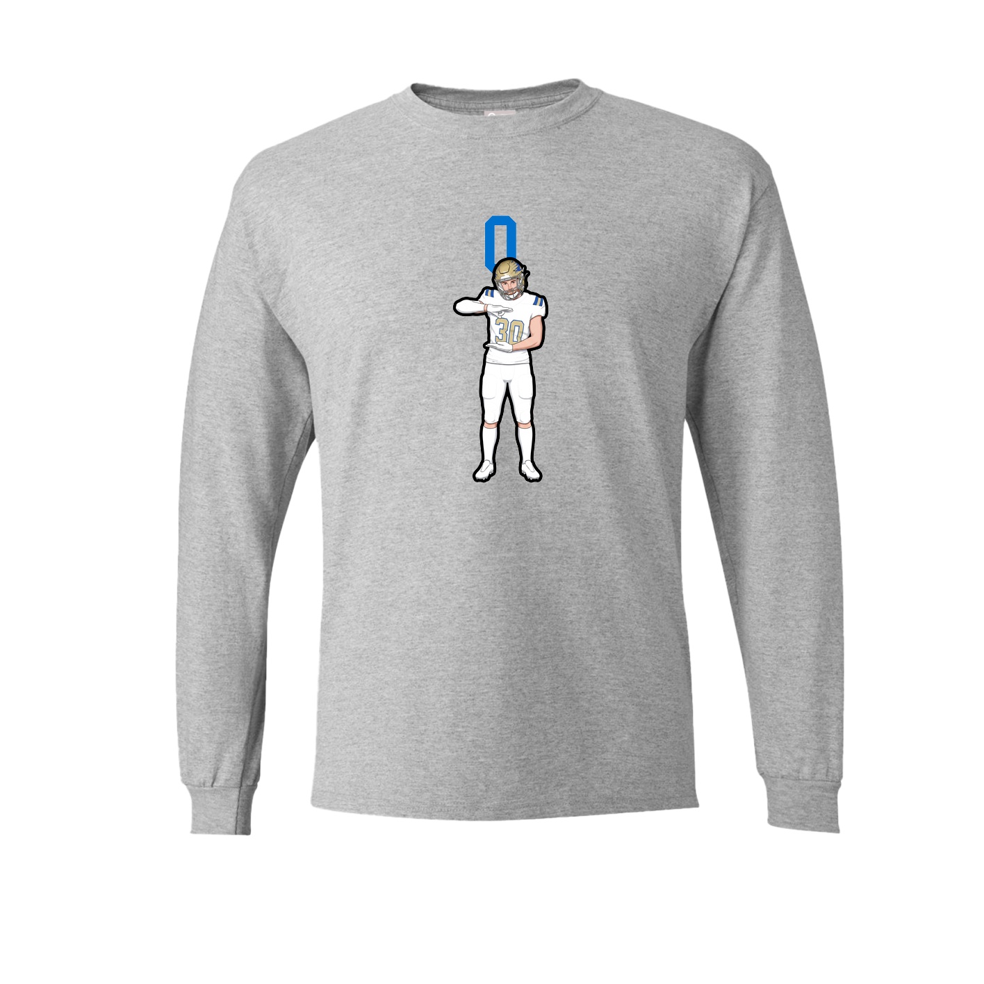 Long Sleeve Tee — Number Top in Grey
