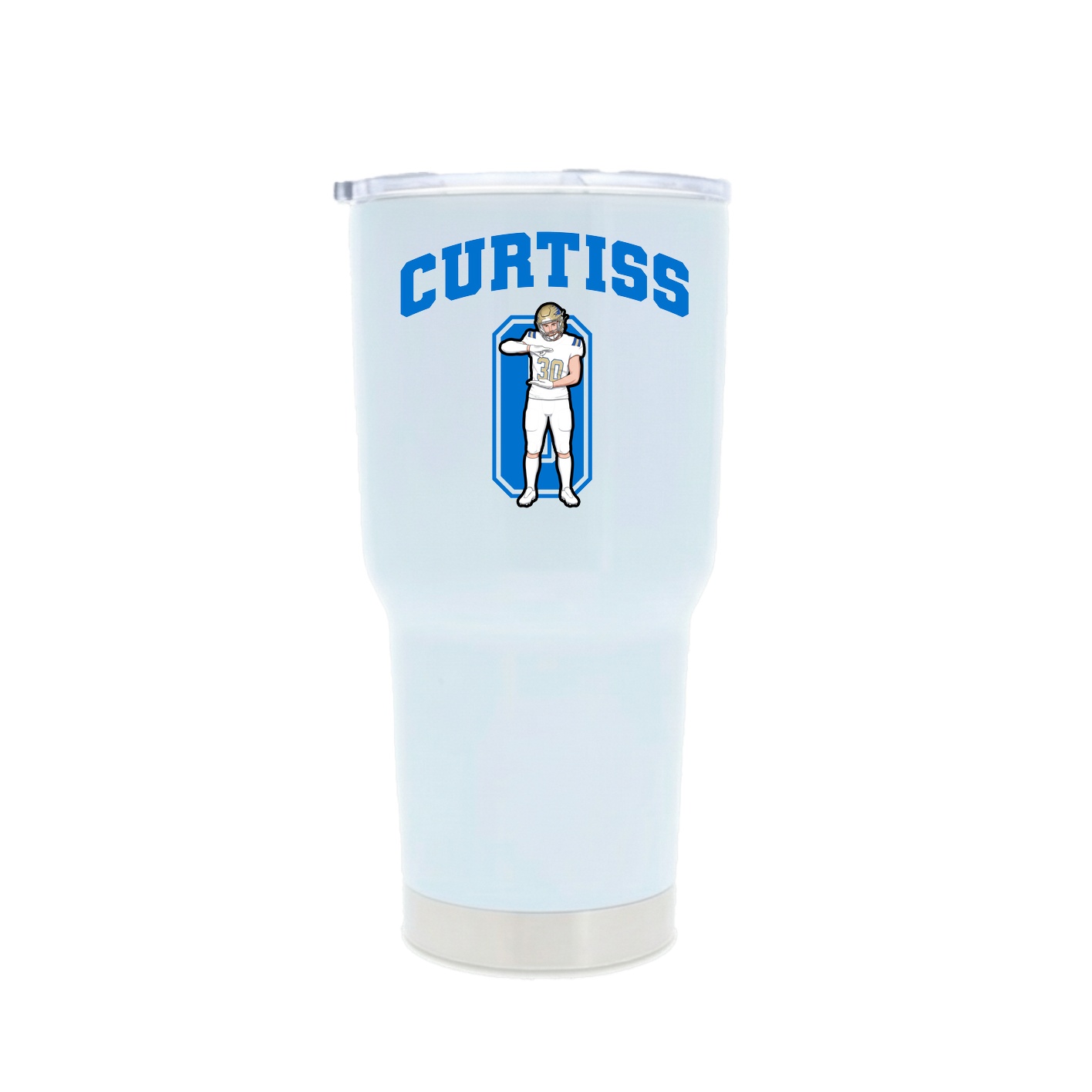 30oz Stainless Steel Tumbler — Number in White