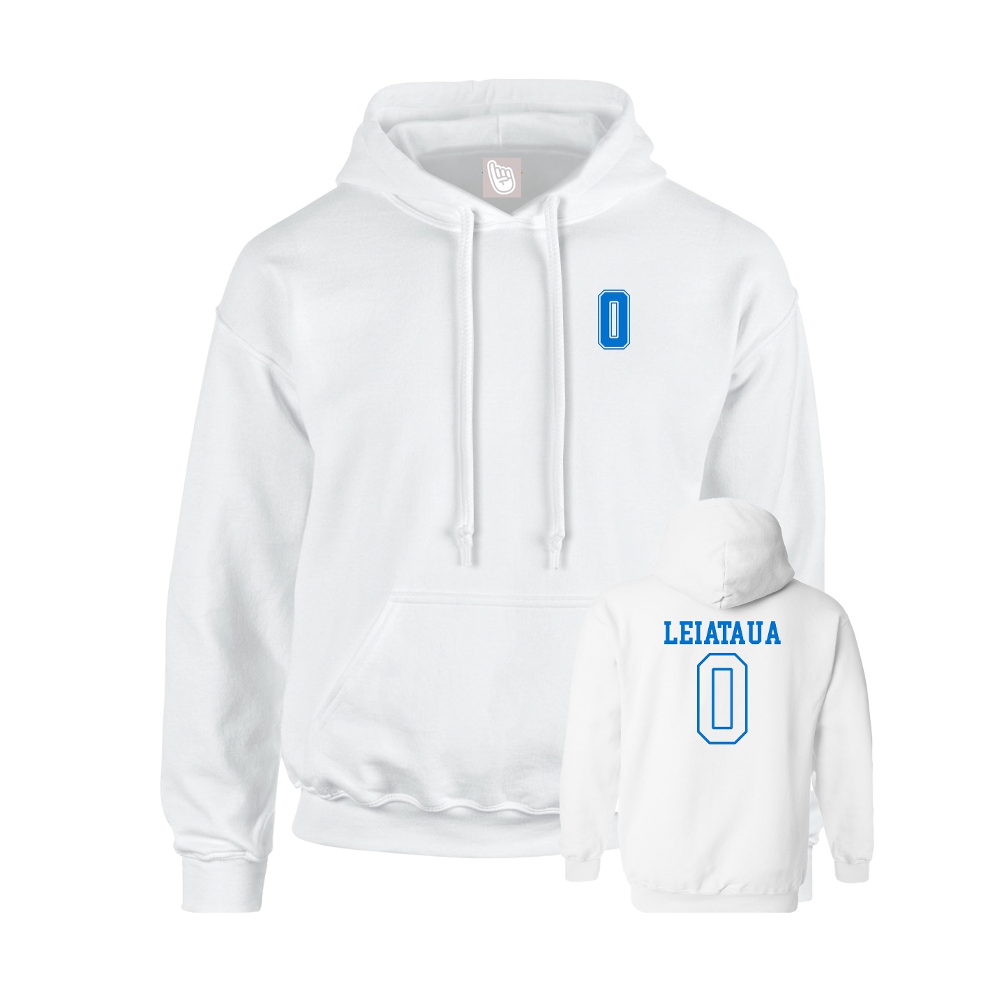 Youth Hoodie — Chest Back in White