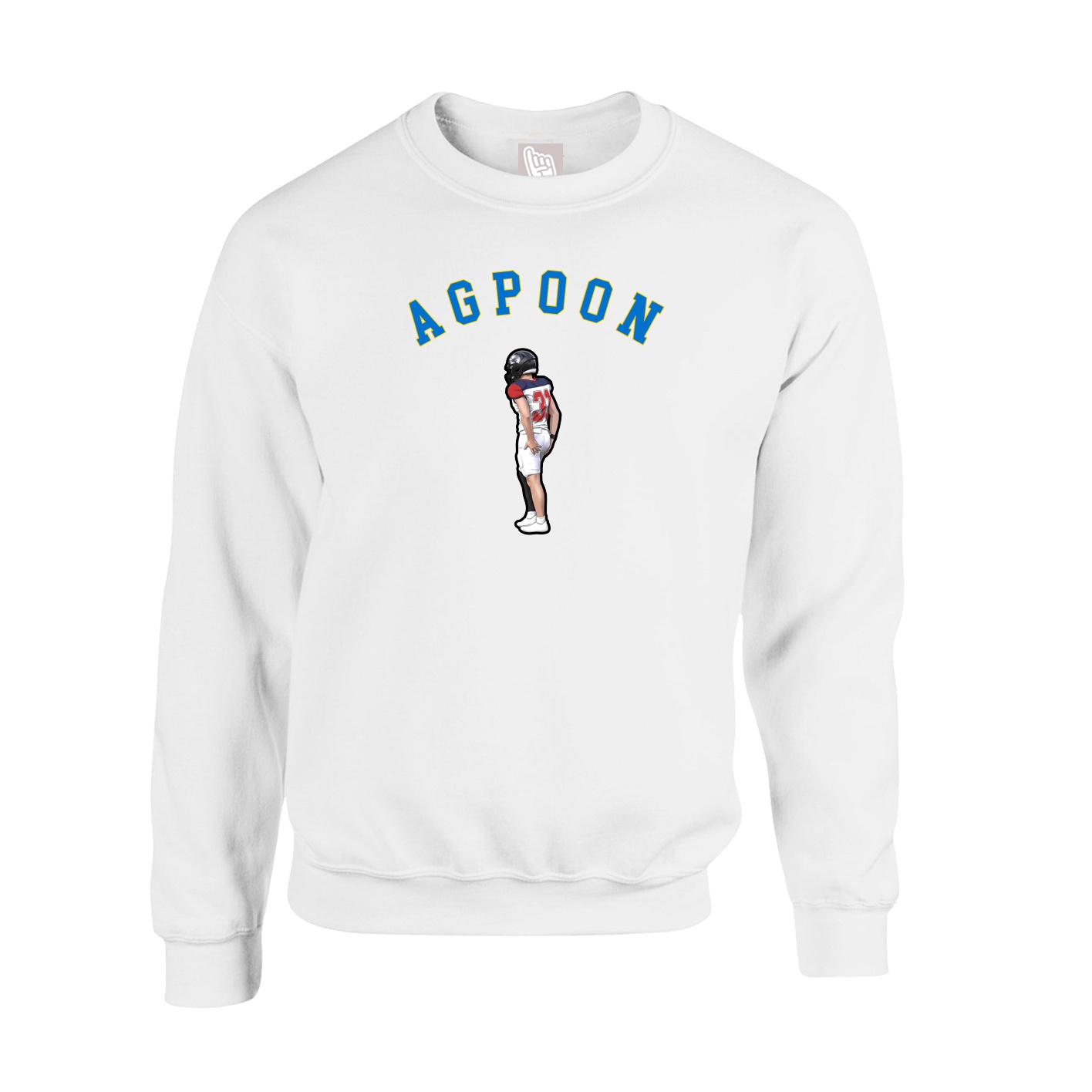 Fleece Crew — Shirsey Arch in White