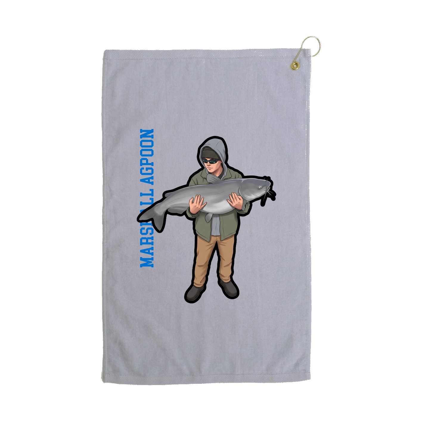 Golf Towel — Name Vertical in Grey
