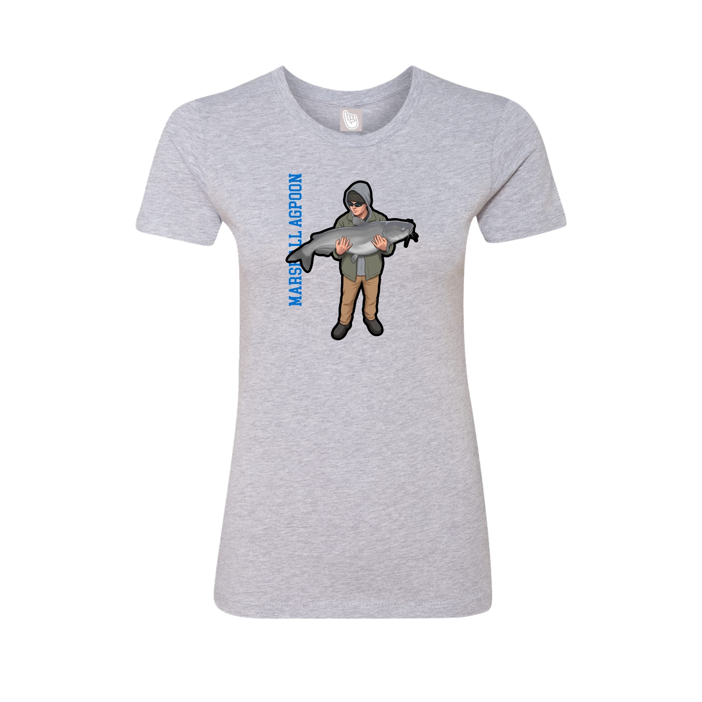 Fitted Women's Tee — Name Vertical in Grey