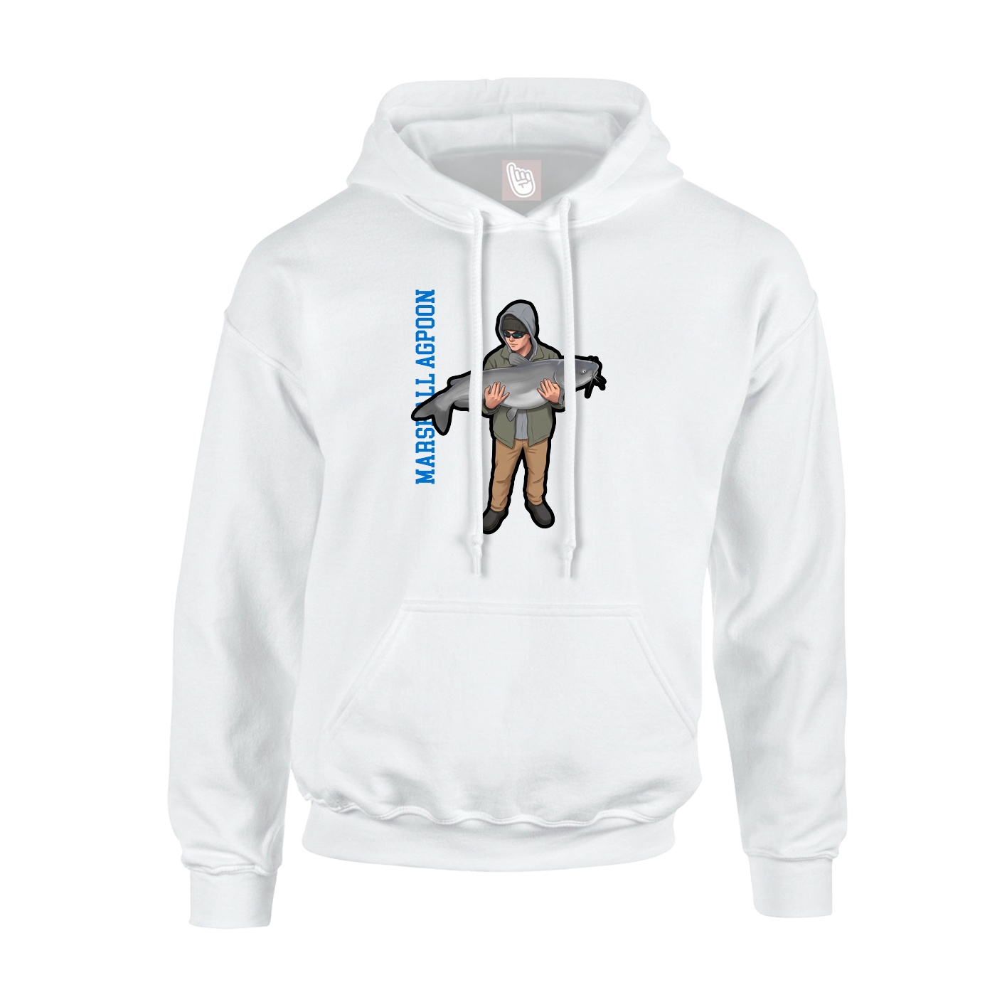 Youth Hoodie — Name Vertical in White