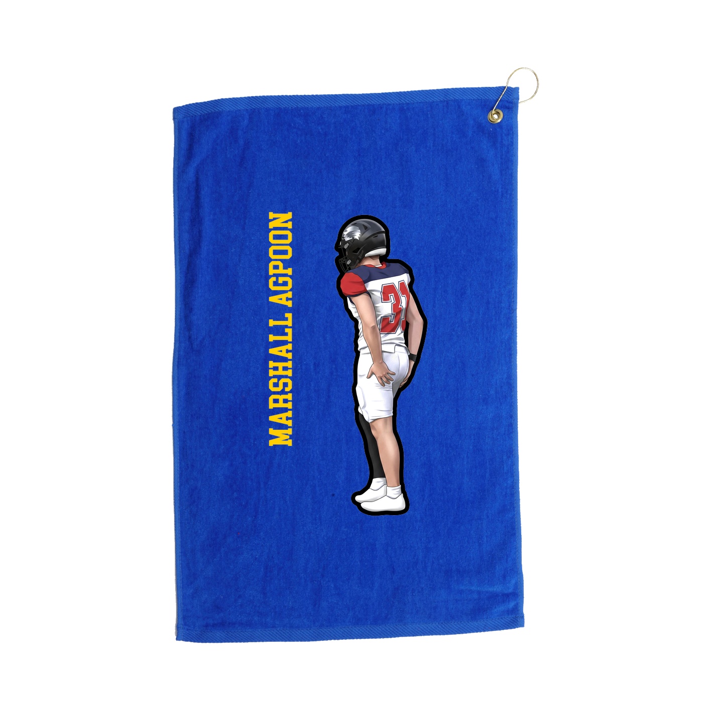 Golf Towel — Name Vertical in Royal