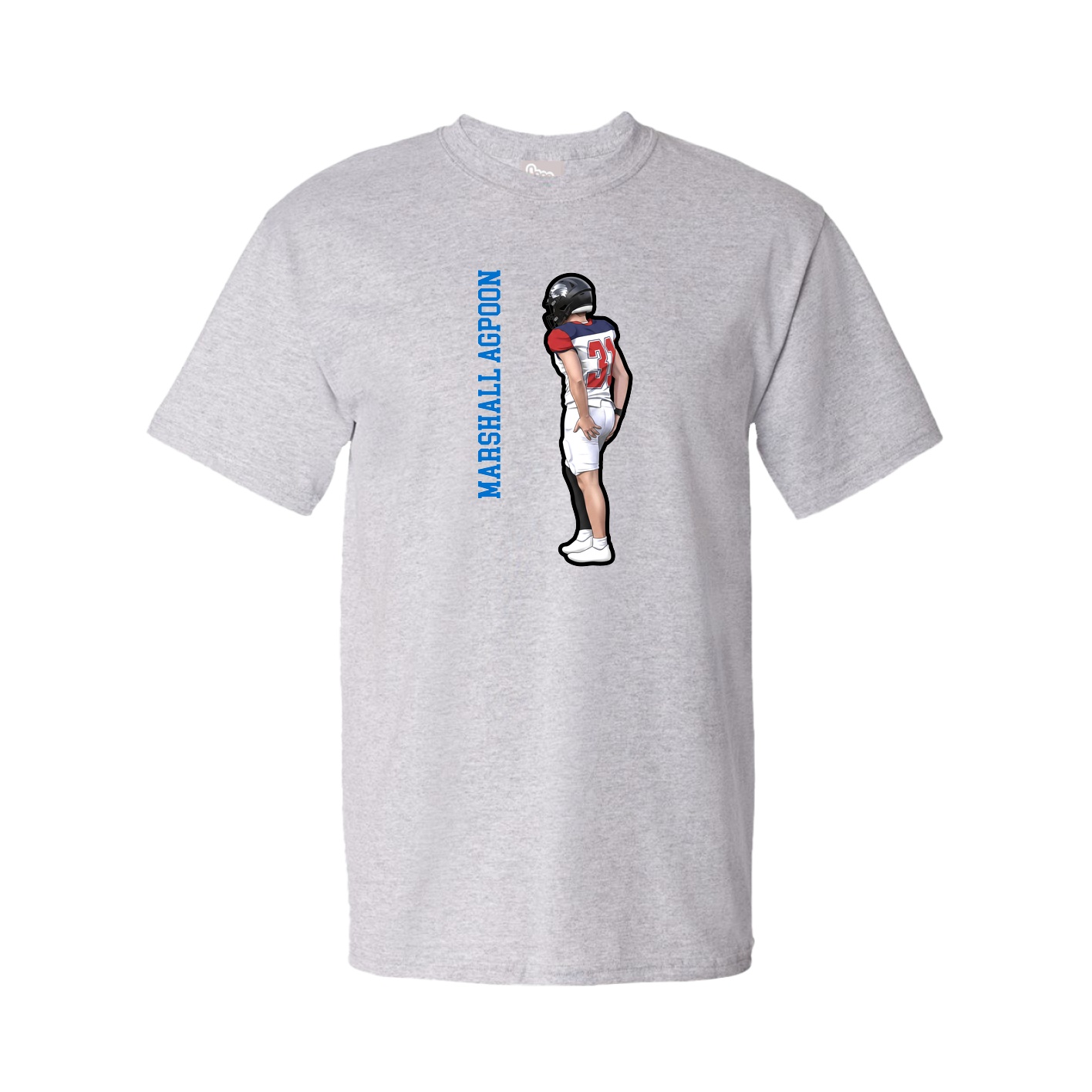 Youth Tee — Name Vertical in Grey