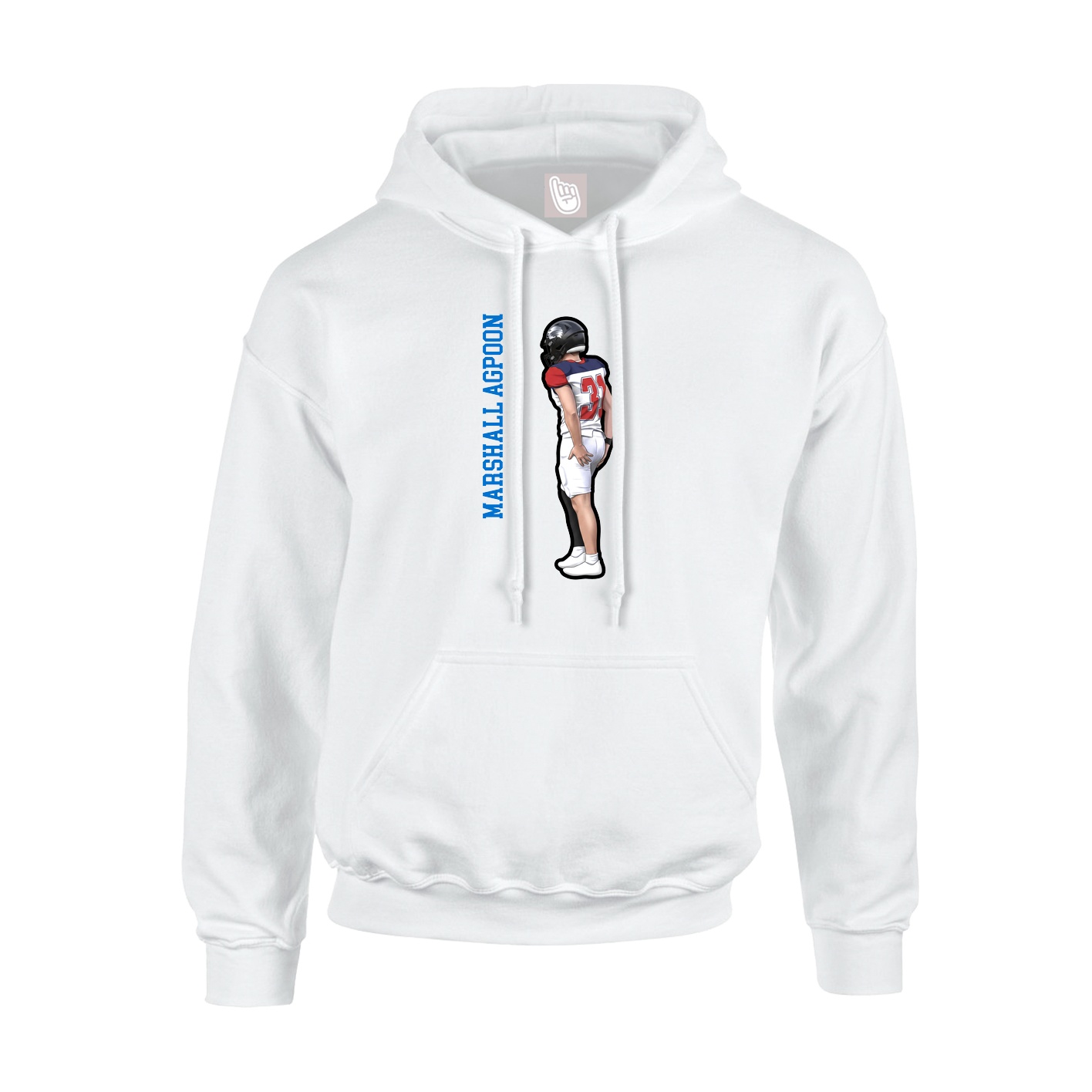 Hoodie — Name Vertical in White