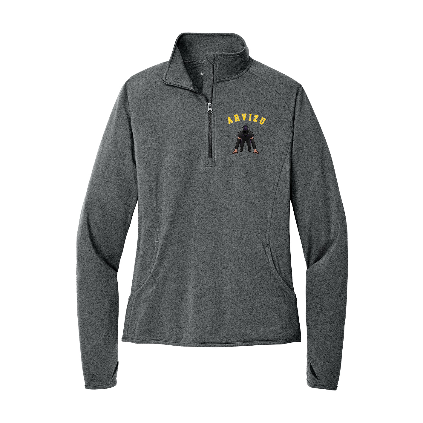 Women's Q-Zip Pullover — Shirsey Arch in Grey