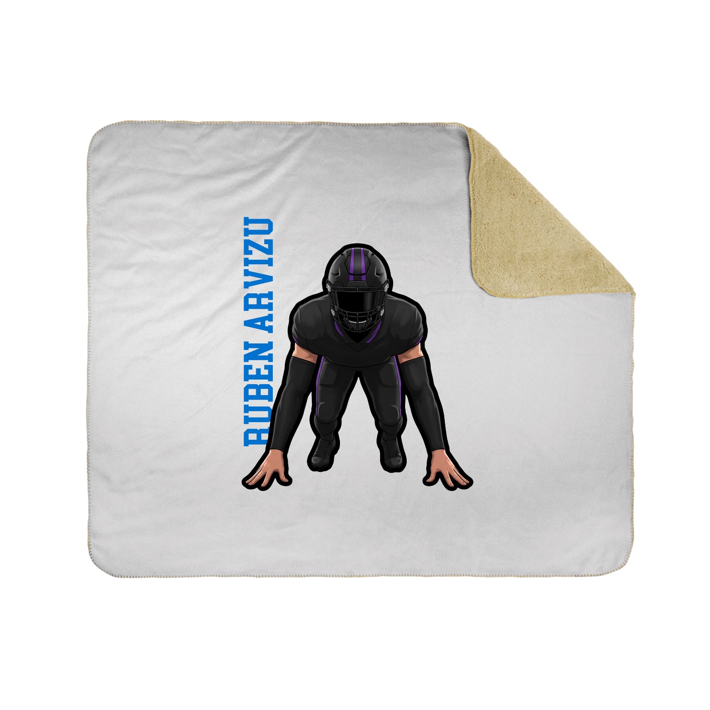 Throw Blanket — Name Vertical in White