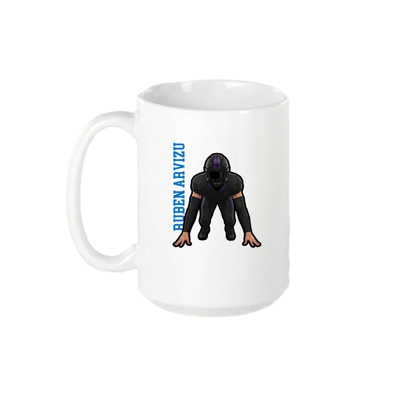 15oz Coffee Mug — Name Vertical in White
