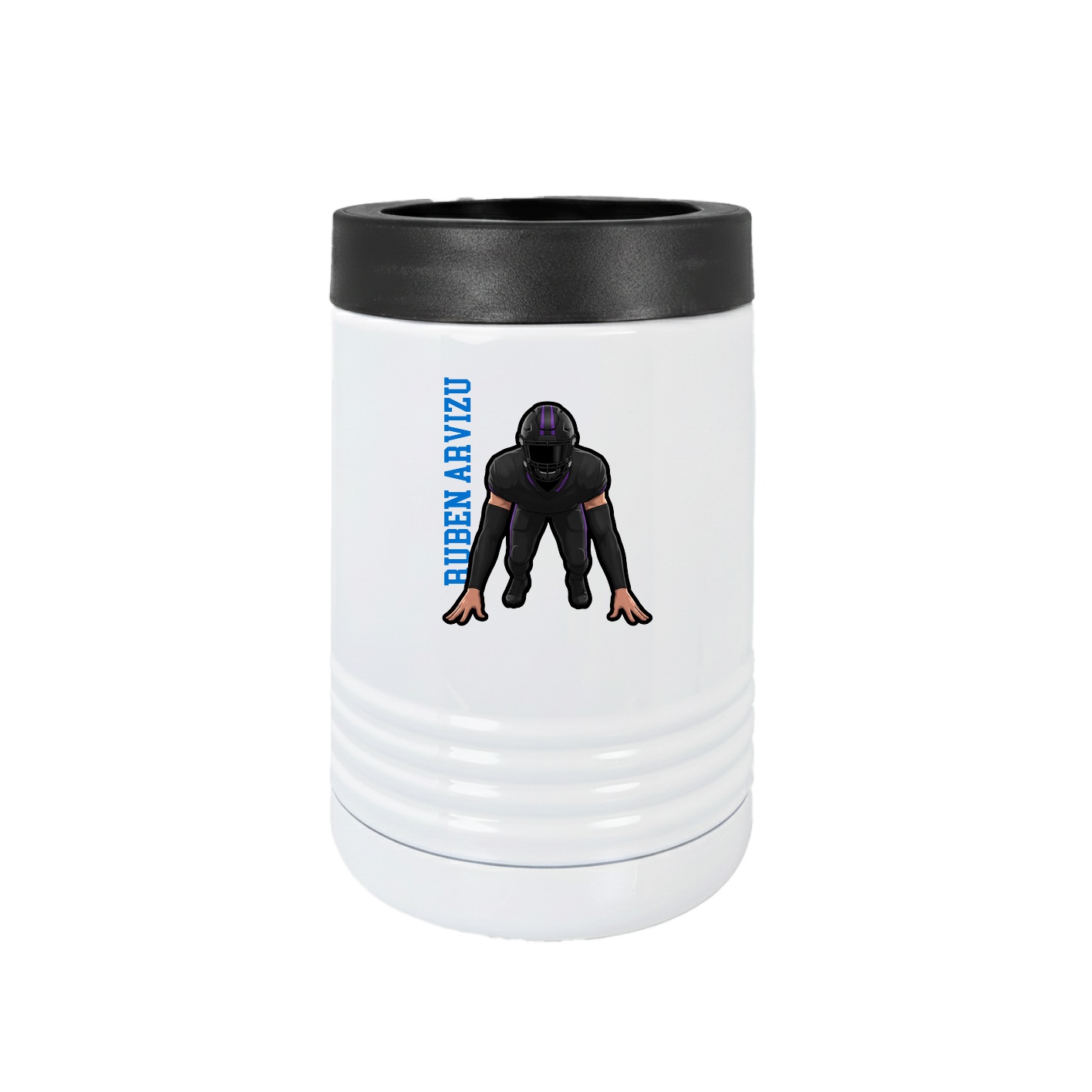 Beverage Holder — Name Vertical in White