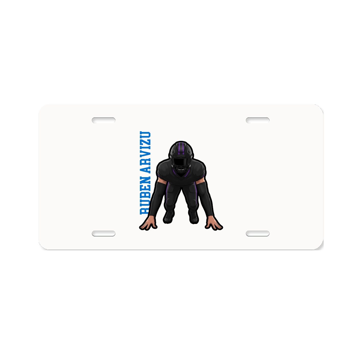 License Plate — Name Vertical in Classic