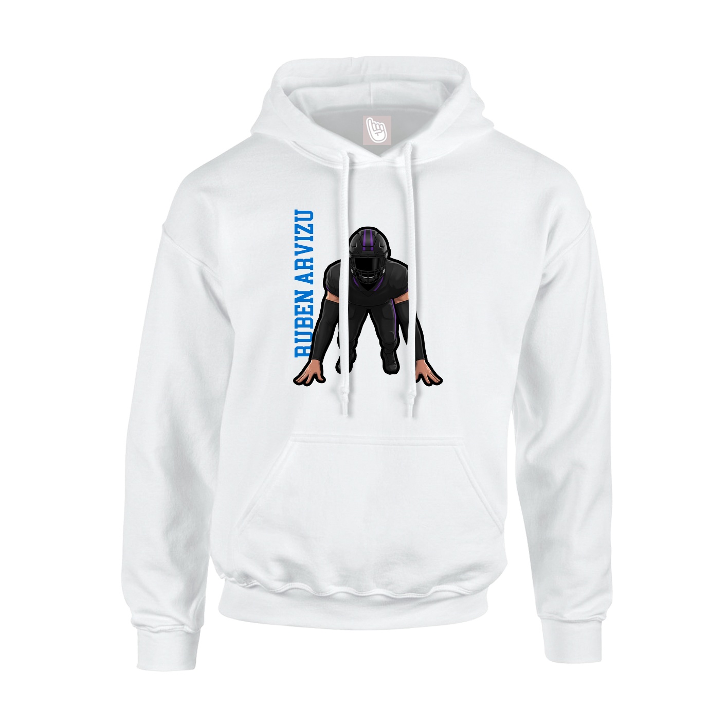 Hoodie — Name Vertical in White