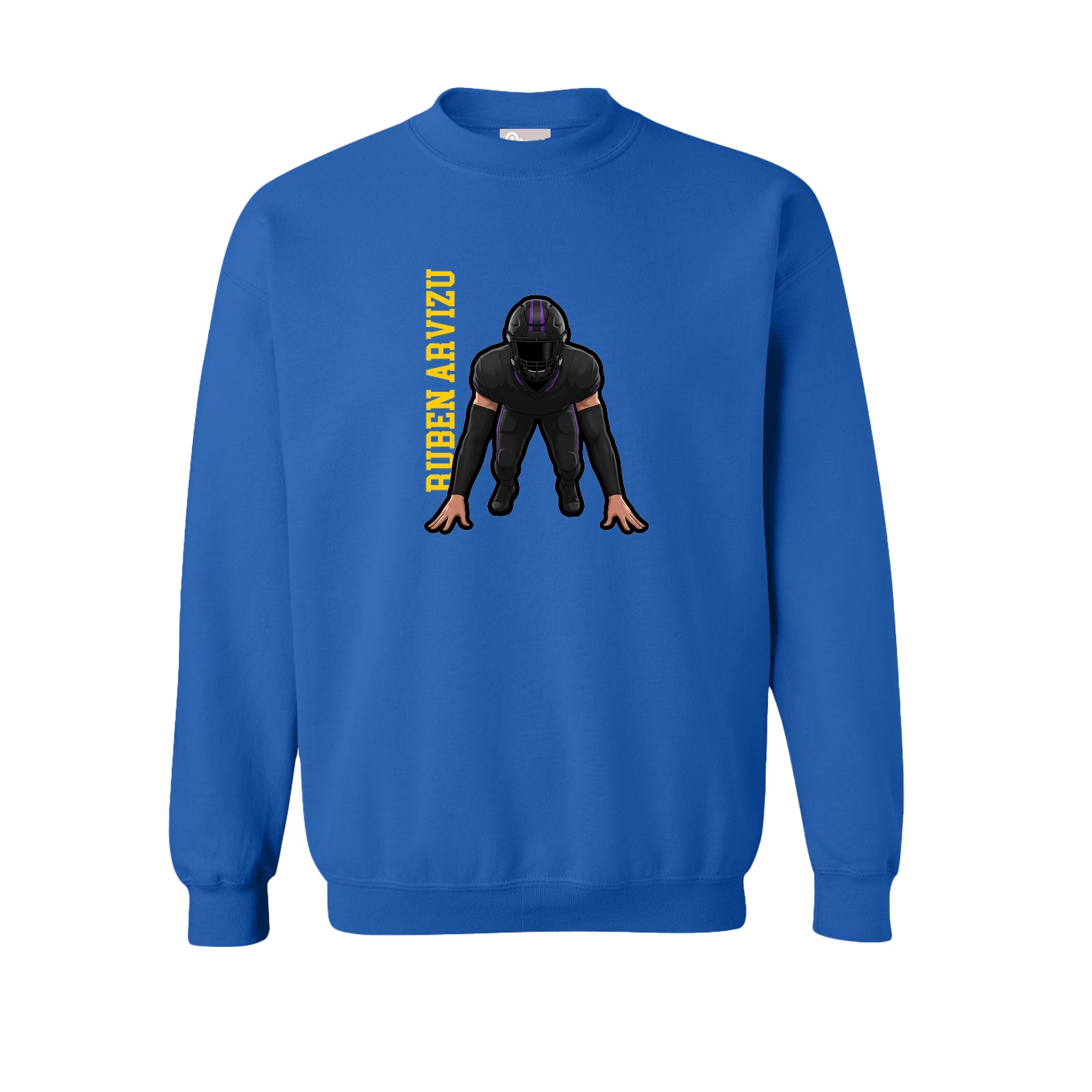 Fleece Crew — Name Vertical in Royal