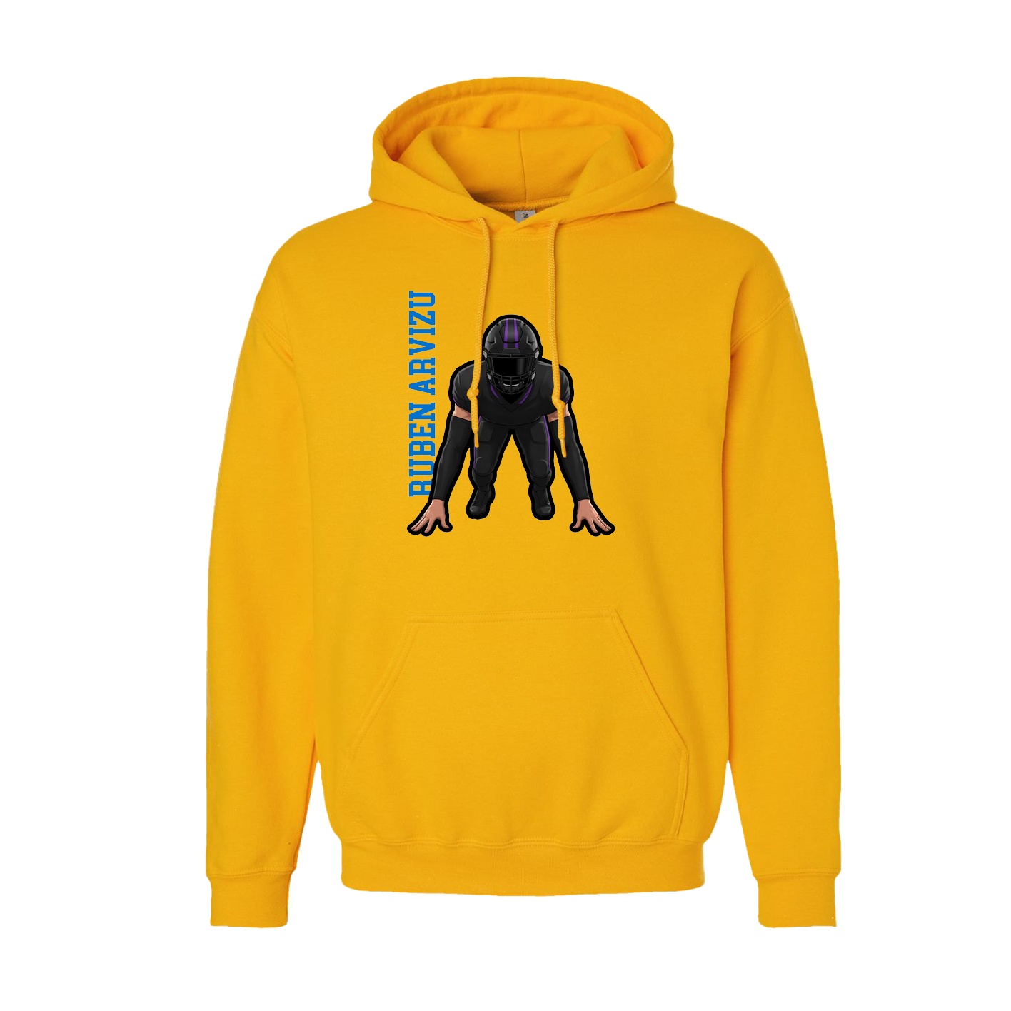 Youth Hoodie — Name Vertical in Gold