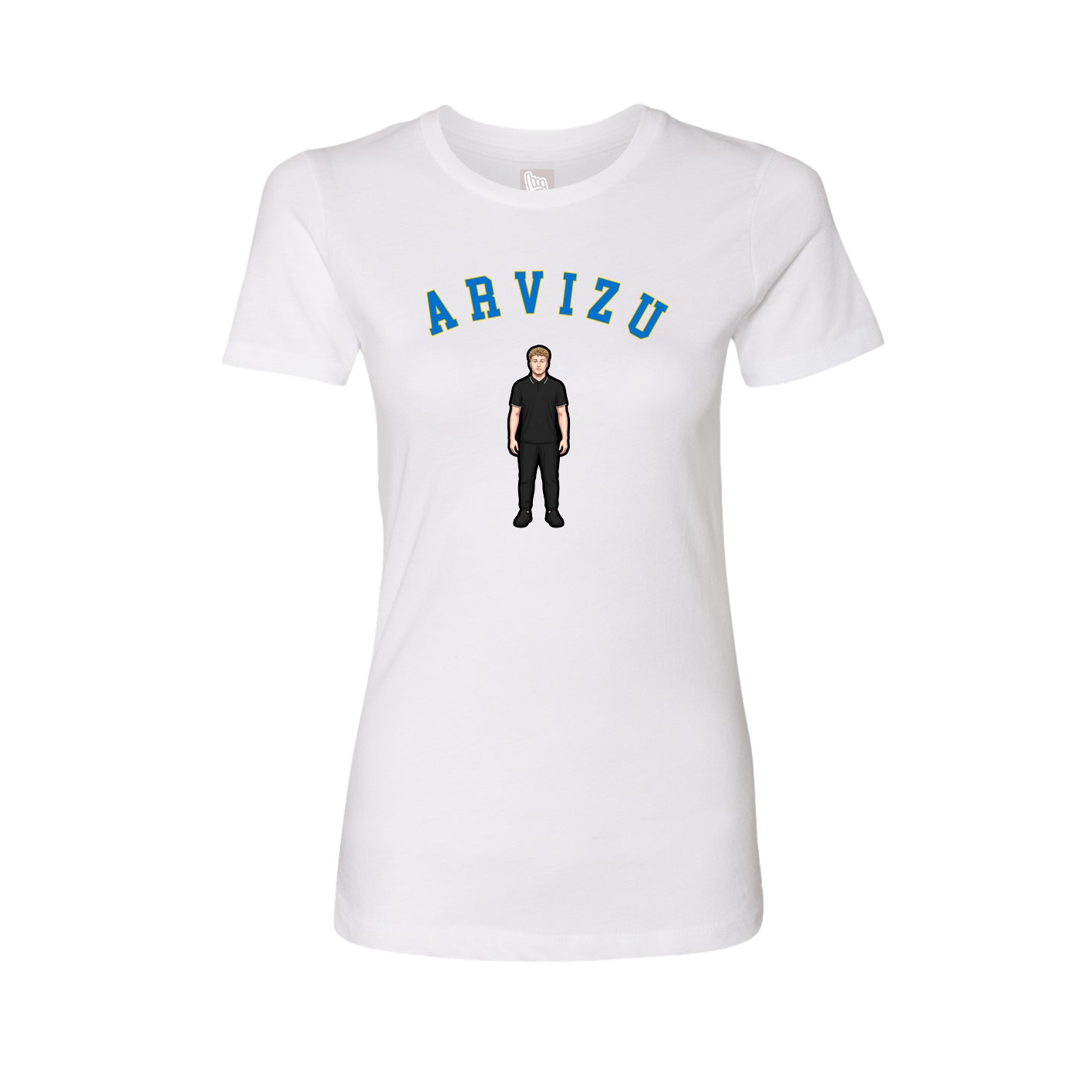 Fitted Women's Tee — Shirsey Arch in White