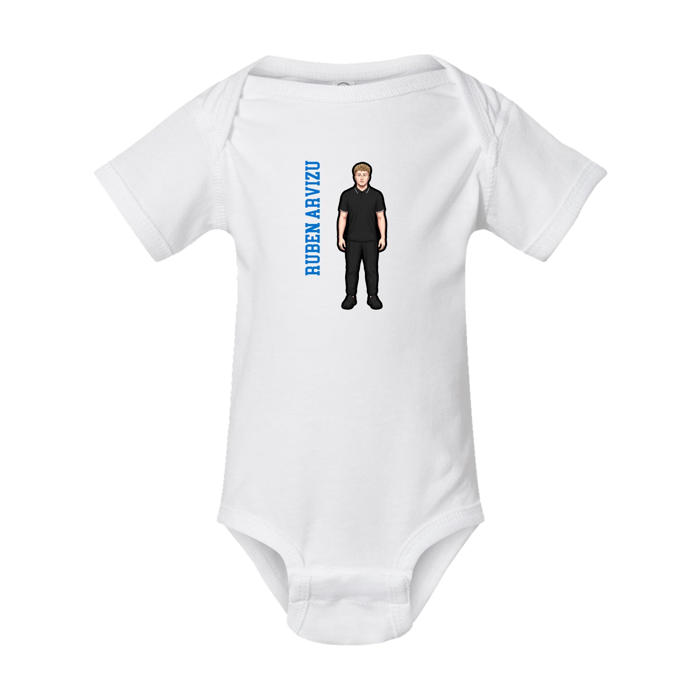 Baby Onesie — Name Vertical in White