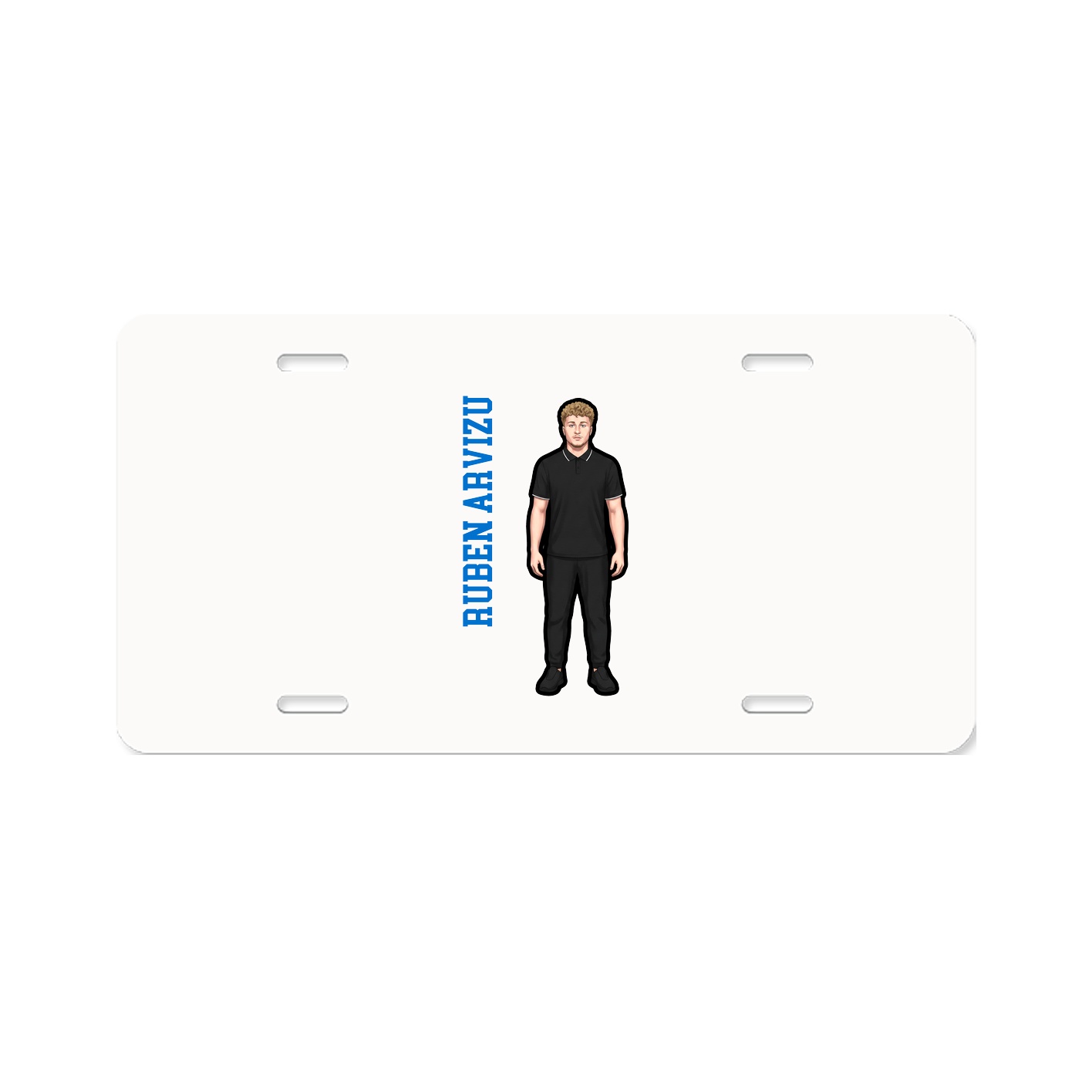 License Plate — Name Vertical in Classic