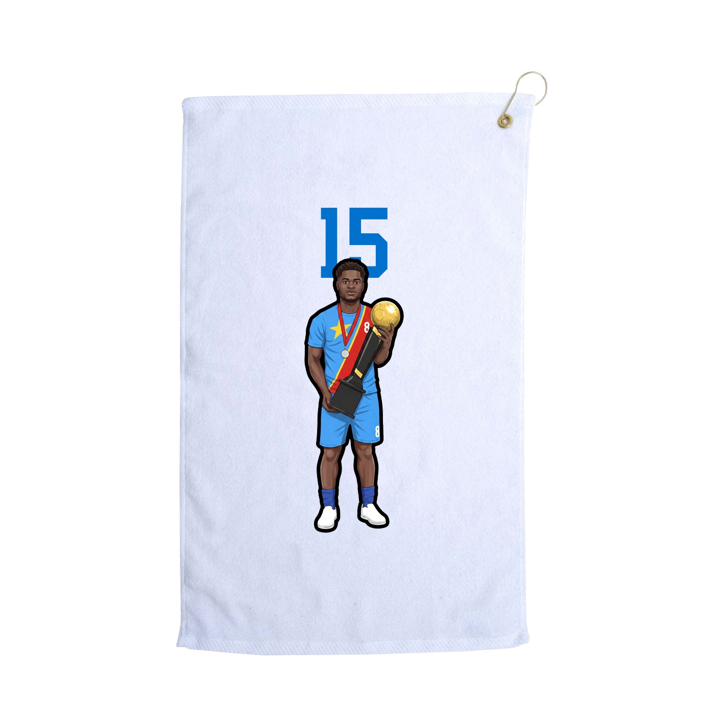 Golf Towel — Number Top in White