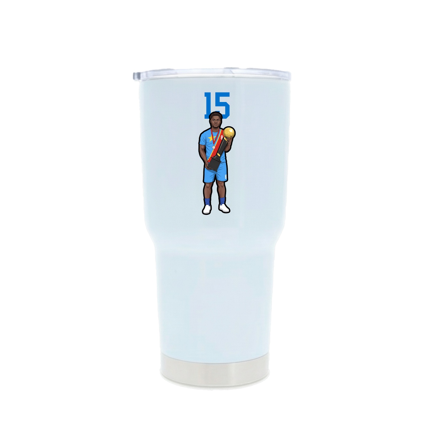 30oz Stainless Steel Tumbler — Number Top in White