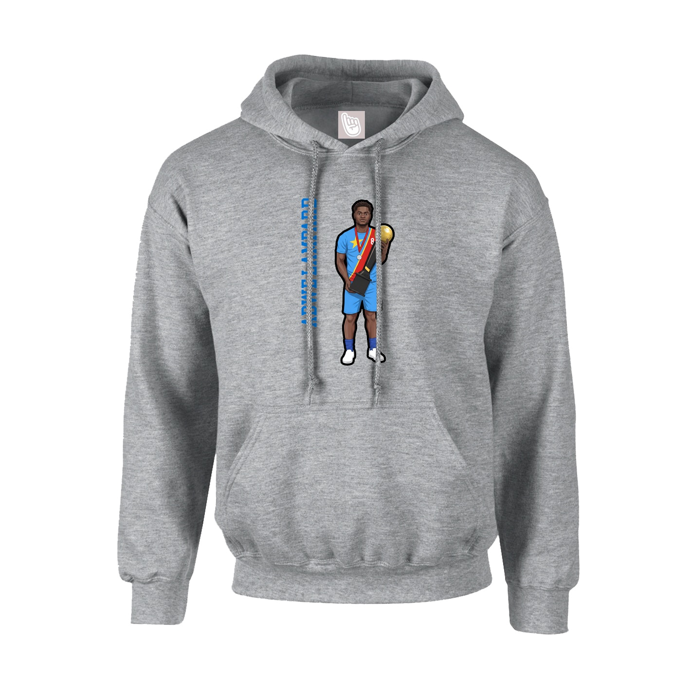 Youth Hoodie — Name Vertical in Grey