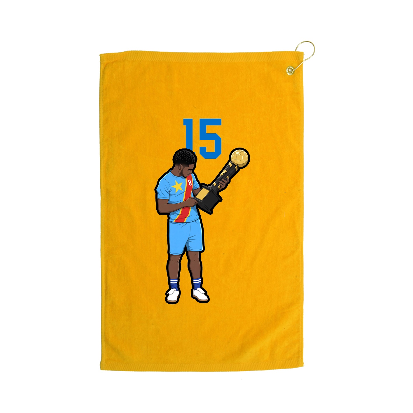 Golf Towel — Number Top in Gold