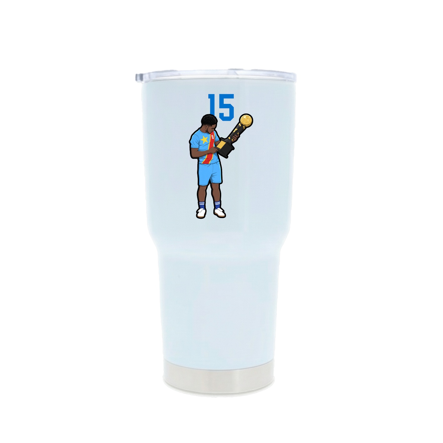 30oz Stainless Steel Tumbler — Number Top in White