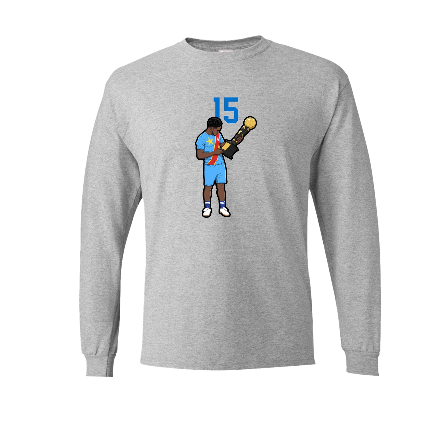 Long Sleeve Tee — Number Top in Grey