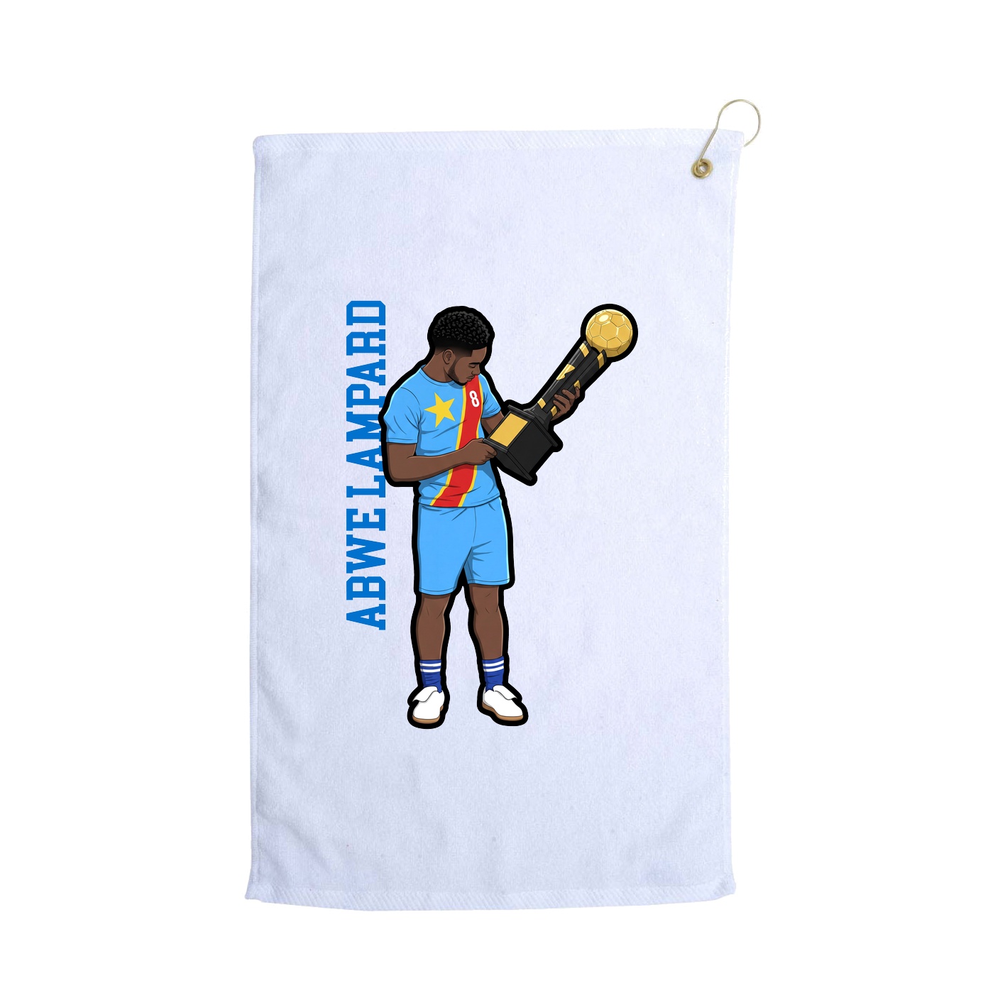 Golf Towel — Name Vertical in White
