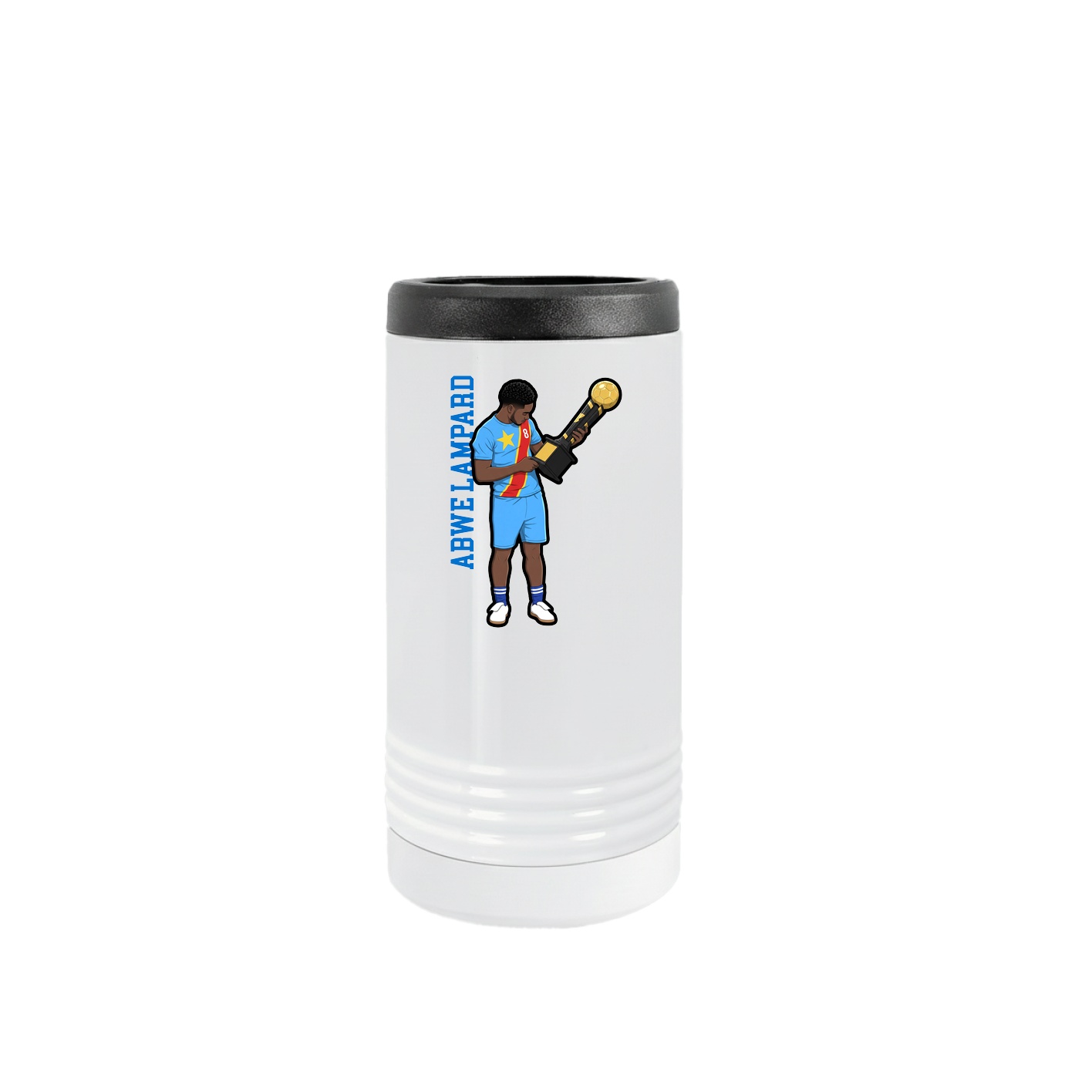 Slim Beverage Holder — Name Vertical in White