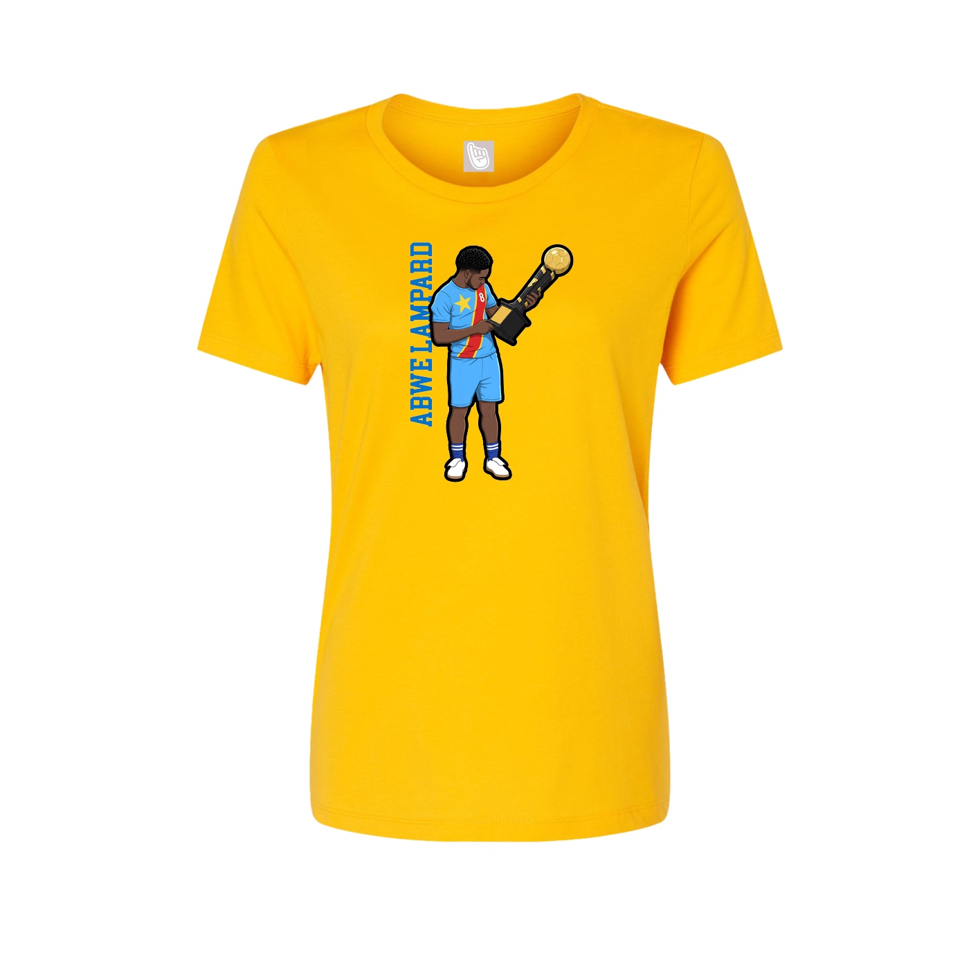 Fitted Women's Tee — Name Vertical in Gold