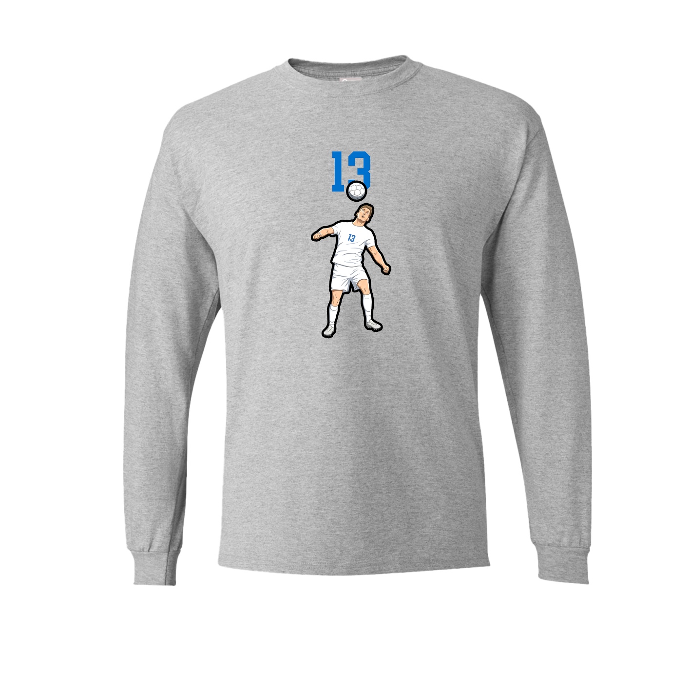 Long Sleeve Tee — Number Top in Grey