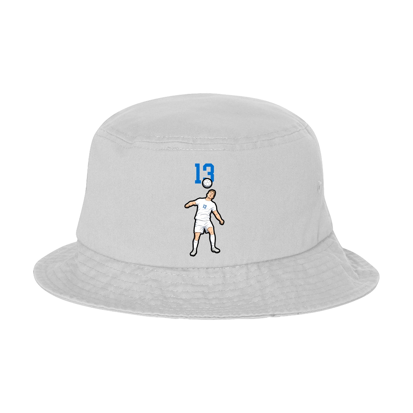 Bucket Cap — Number Top in White