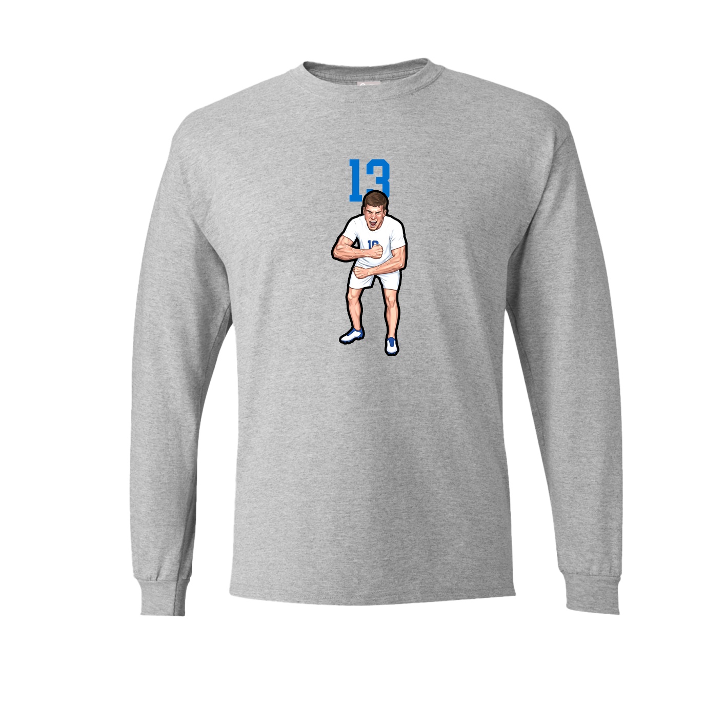 Long Sleeve Tee — Number Top in Grey