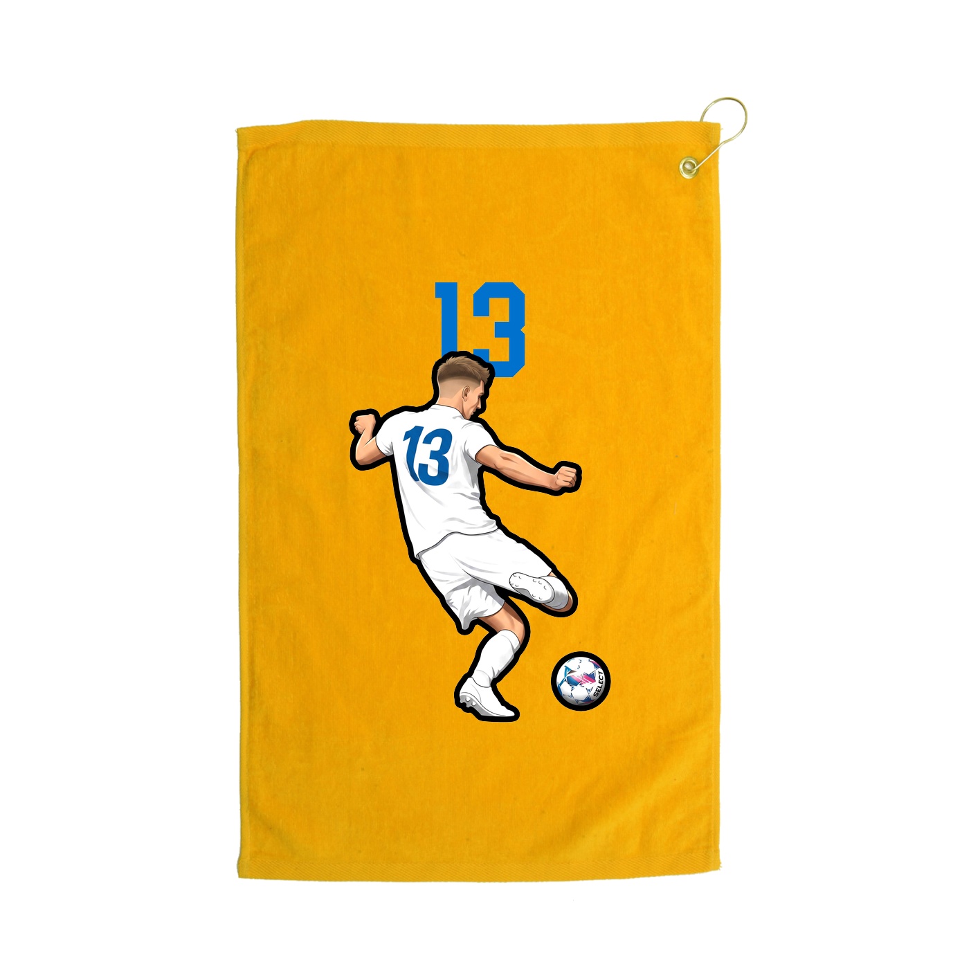 Golf Towel — Number Top in Gold