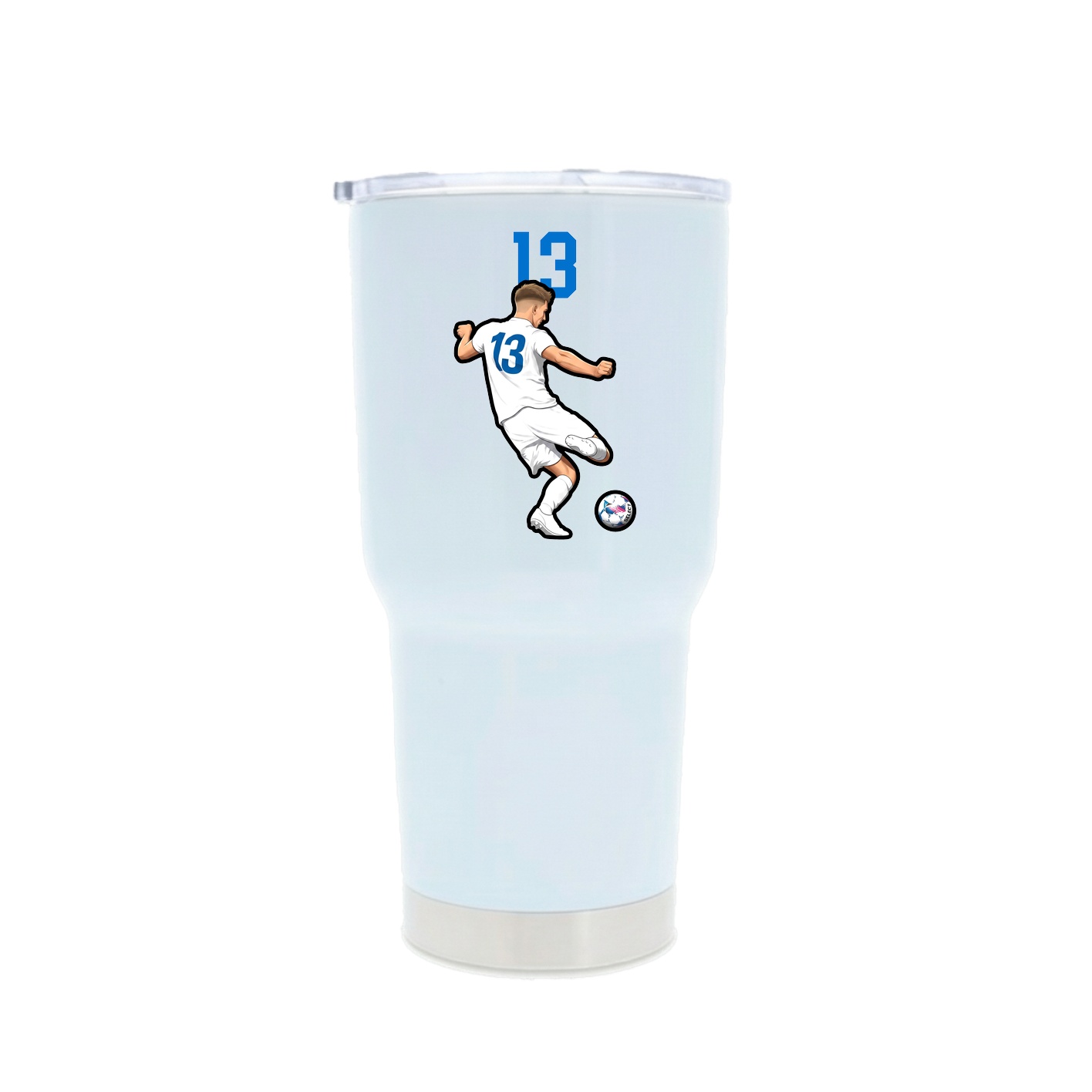 30oz Stainless Steel Tumbler — Number Top in White