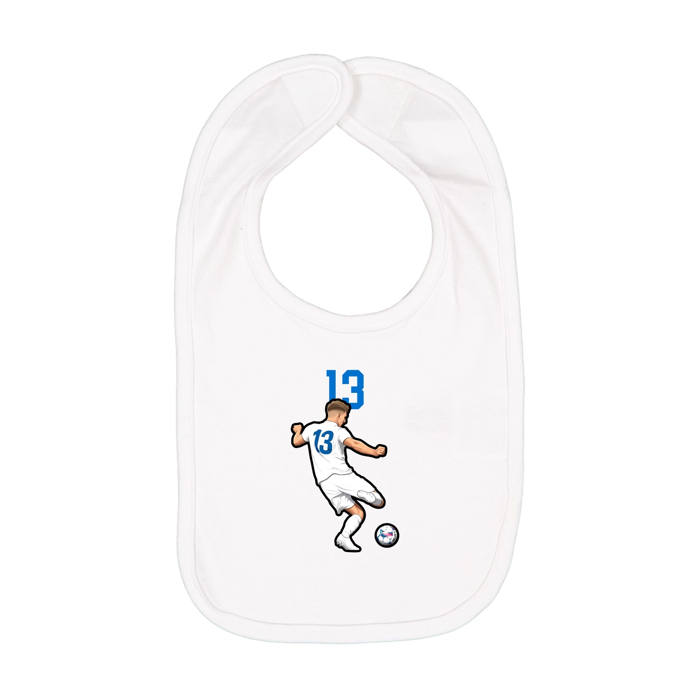 Infant Bib — Number Top in White