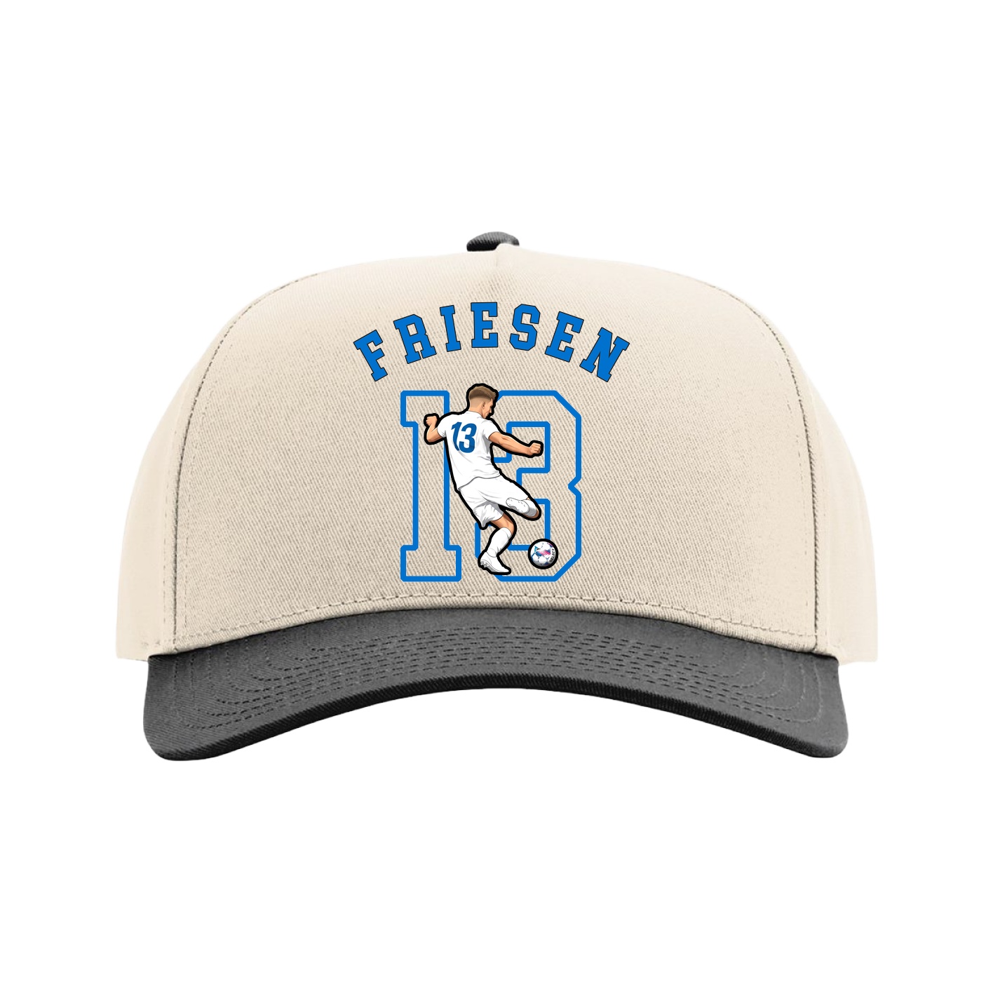 Full Fabric Five-Panel Champ Cap — Shirsey Arch in Cream/Black