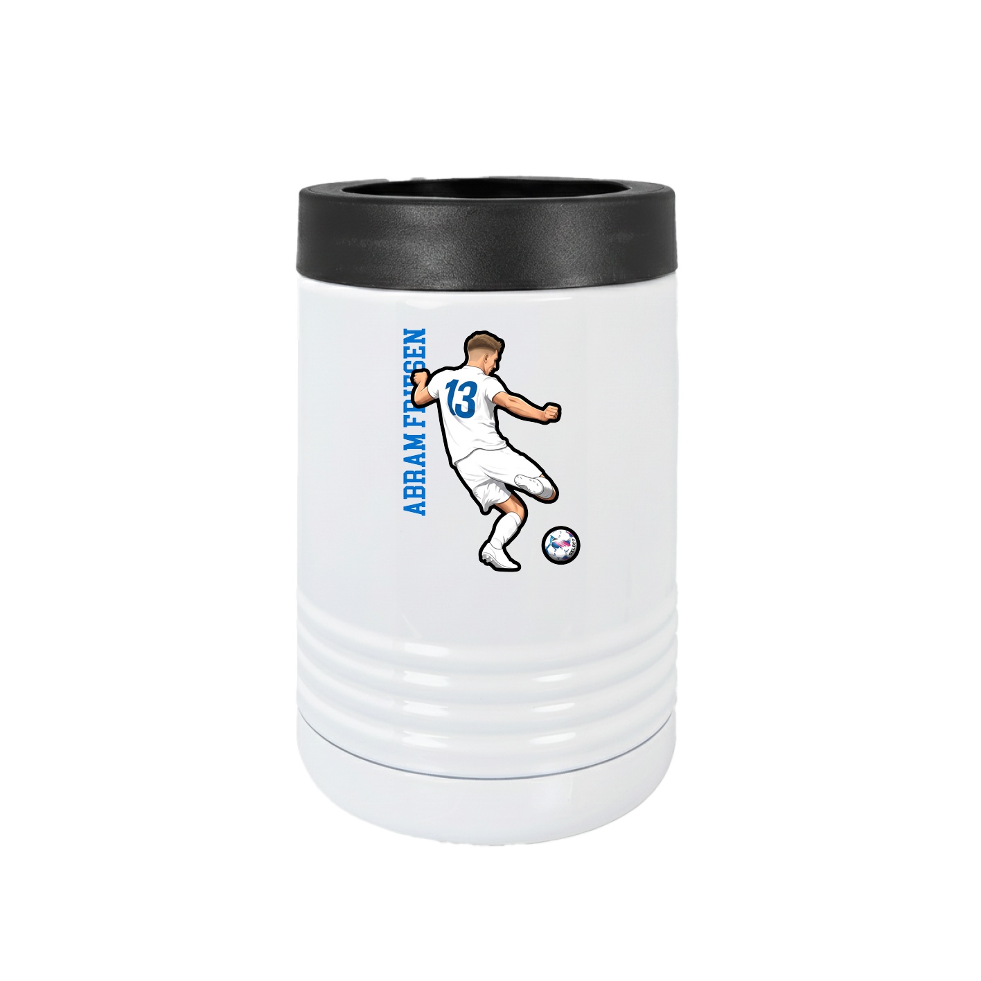 Beverage Holder — Name Vertical in White