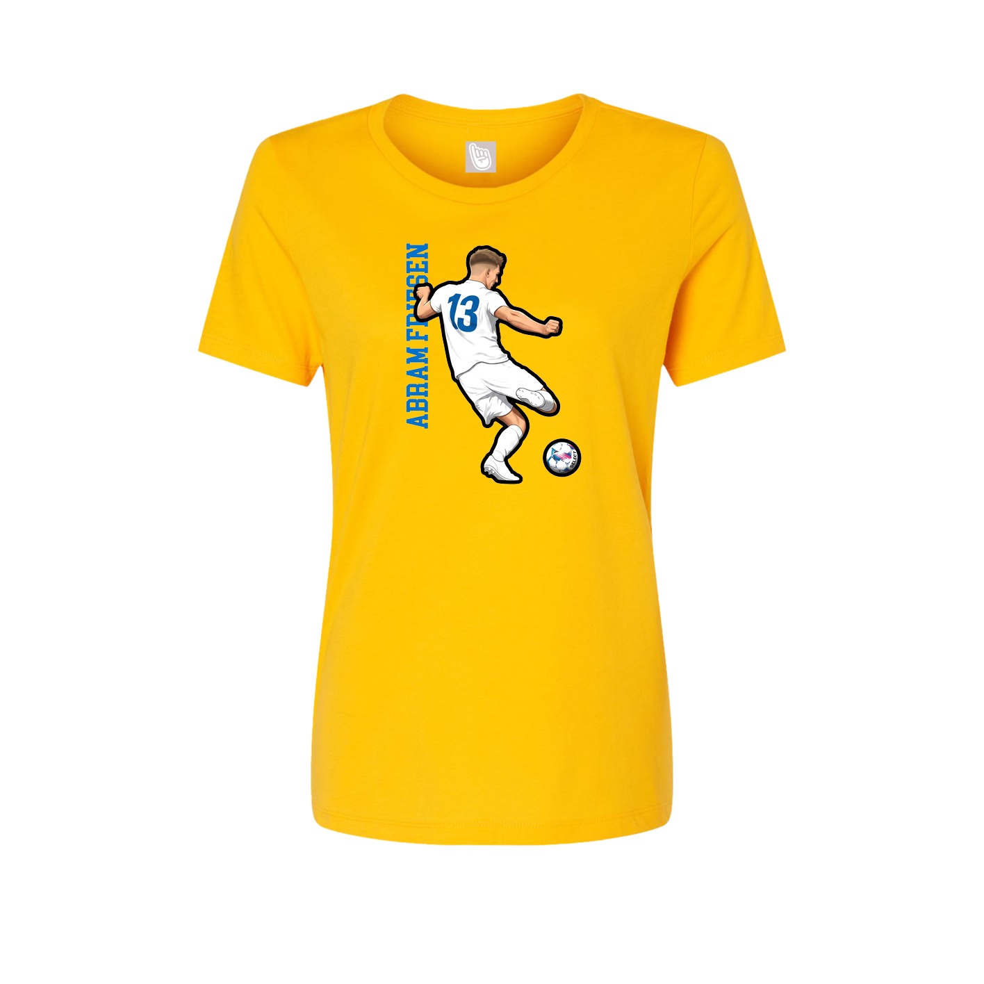 Womens Tee — Name Vertical in Gold