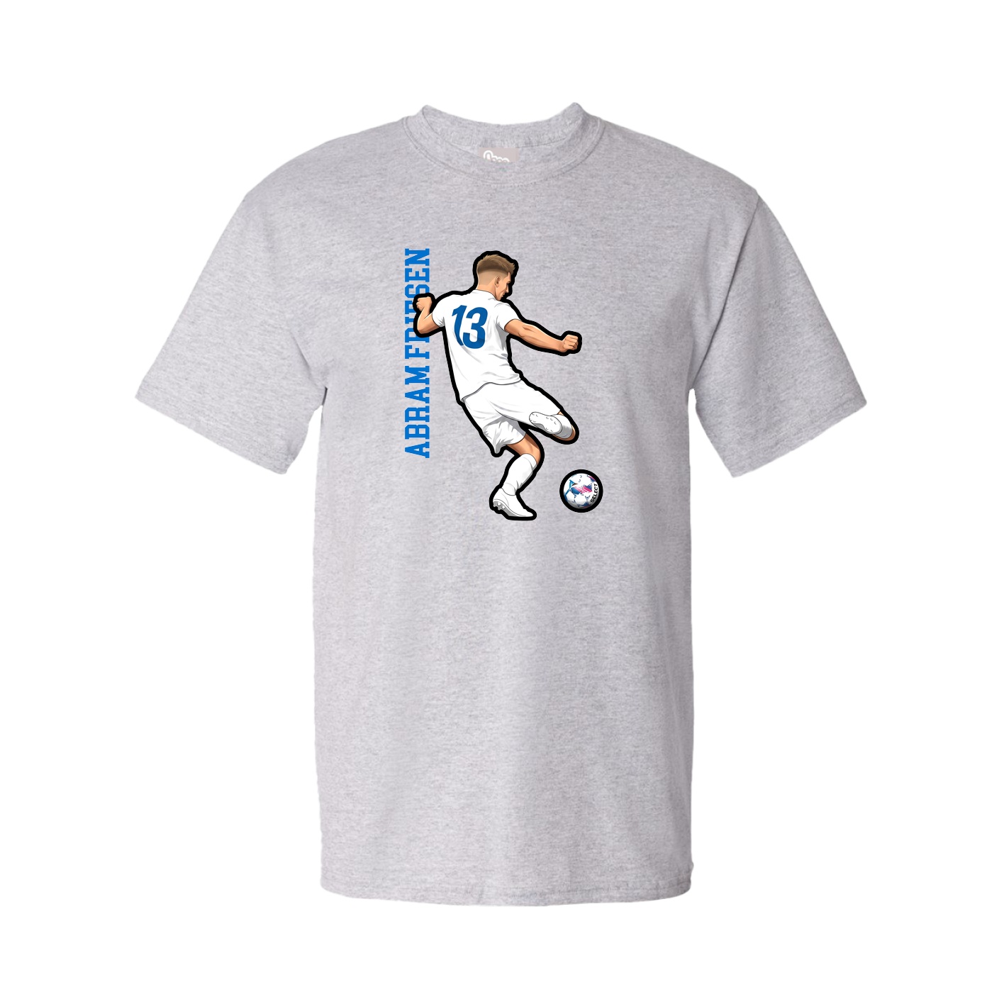 Youth Tee — Name Vertical in Grey