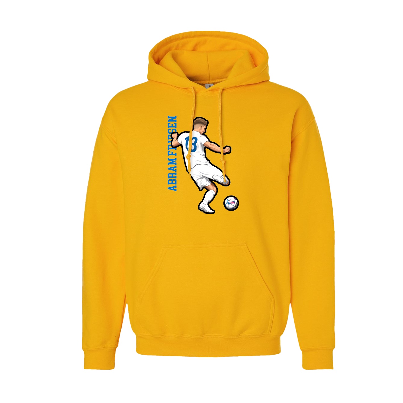 Youth Hoodie — Name Vertical in Gold