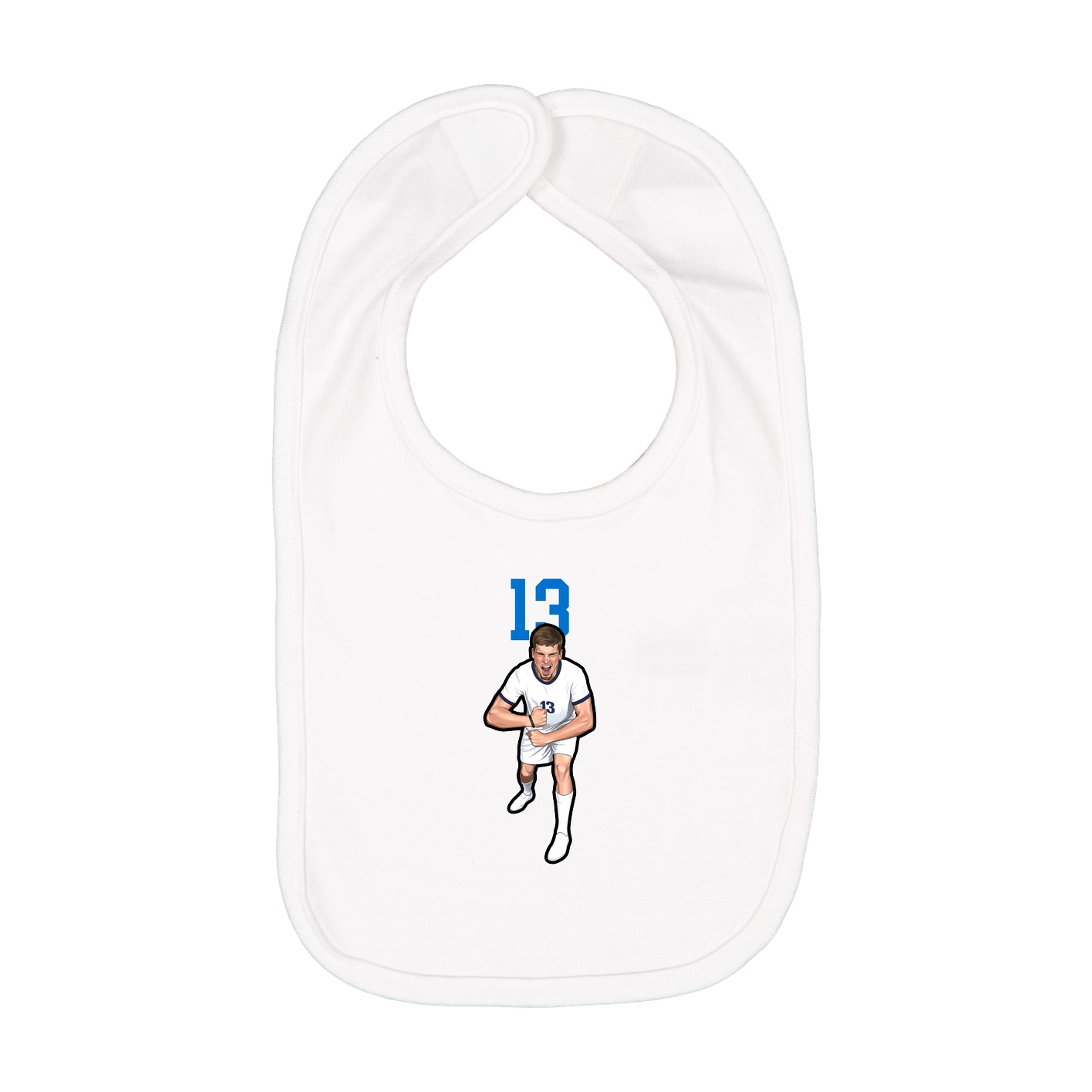 Infant Bib — Number Top in White