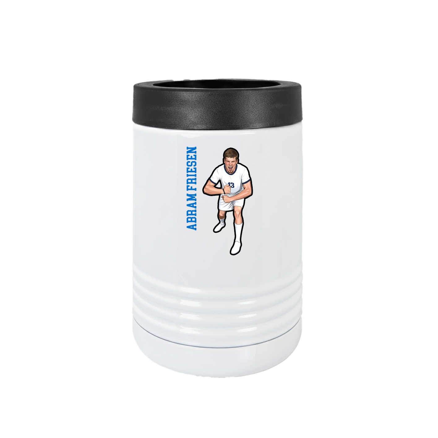 Beverage Holder — Name Vertical in White