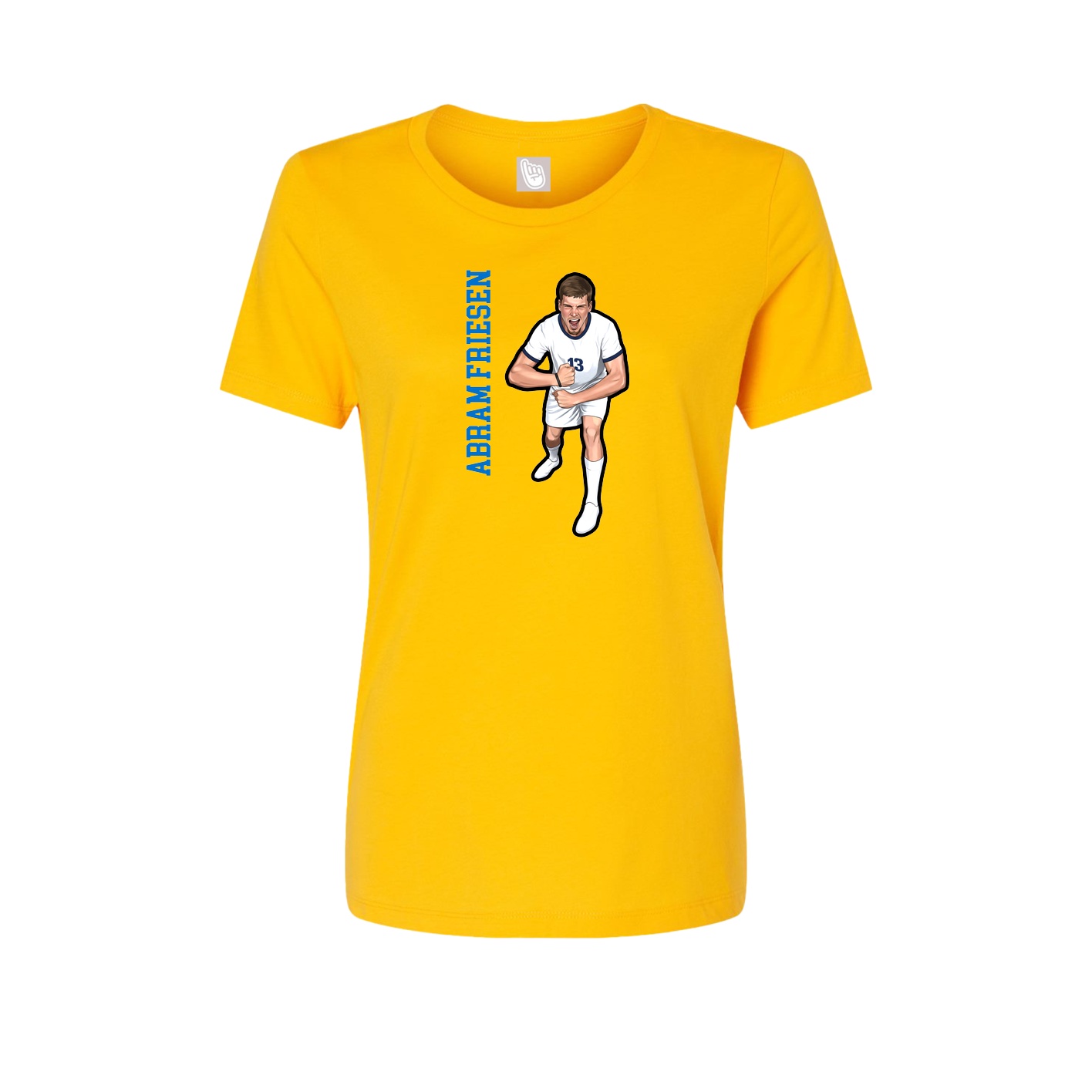 Womens Tee — Name Vertical in Gold