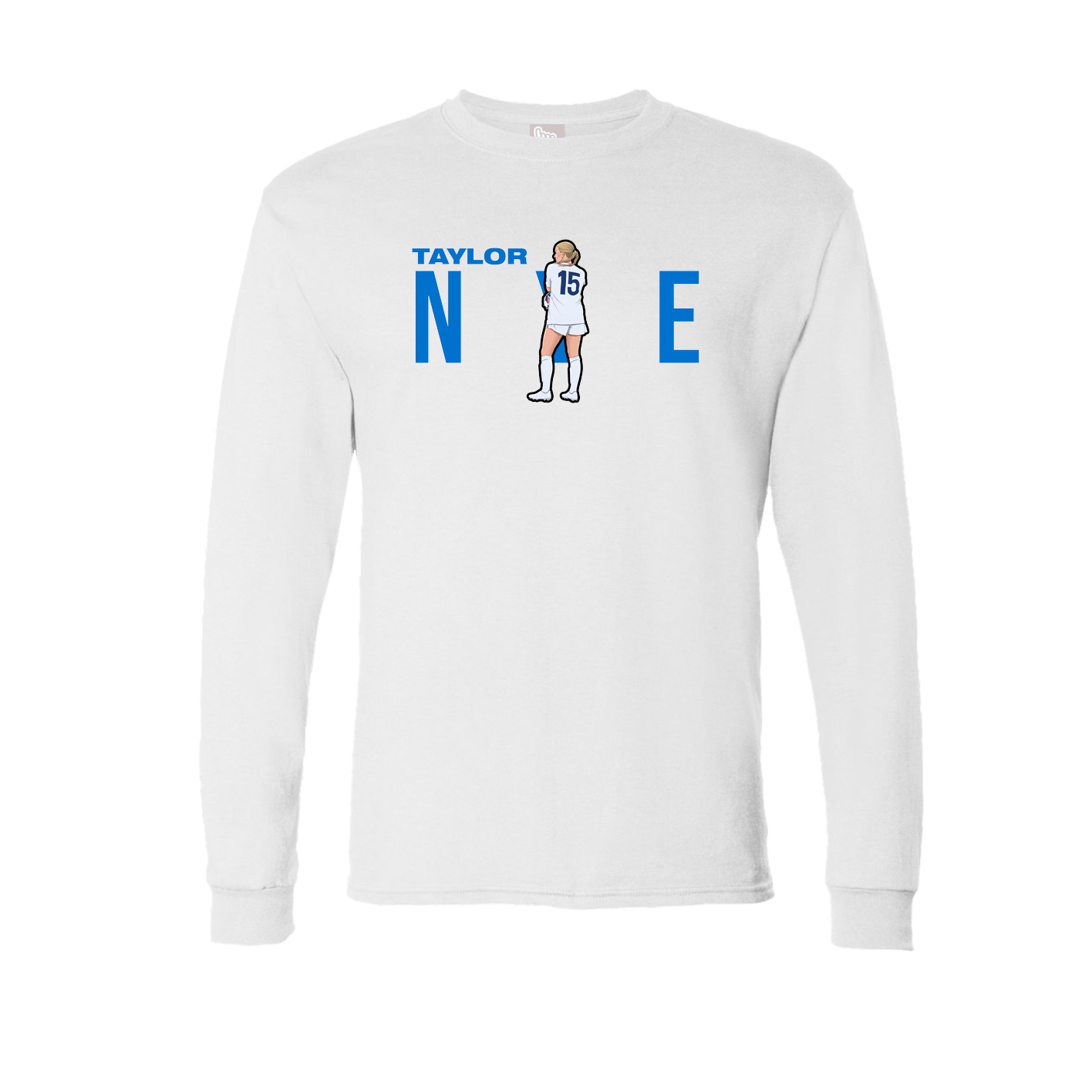 Long Sleeve Tee — Player Name in White