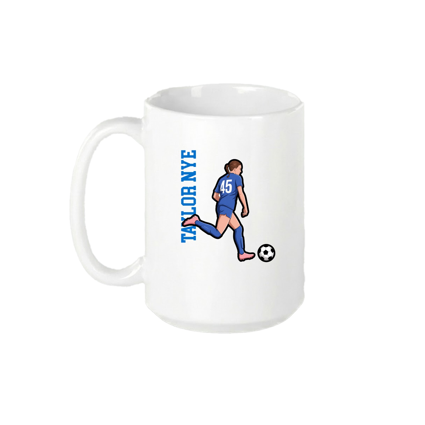 15oz Coffee Mug — Name Vertical in White