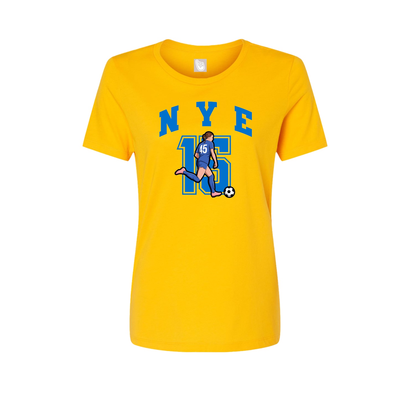 Fitted Women's Tee — Number in Gold
