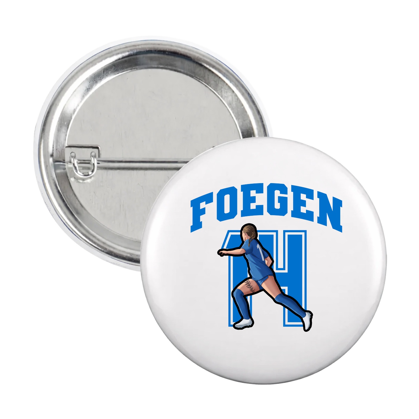 Game Day Button — Number in White