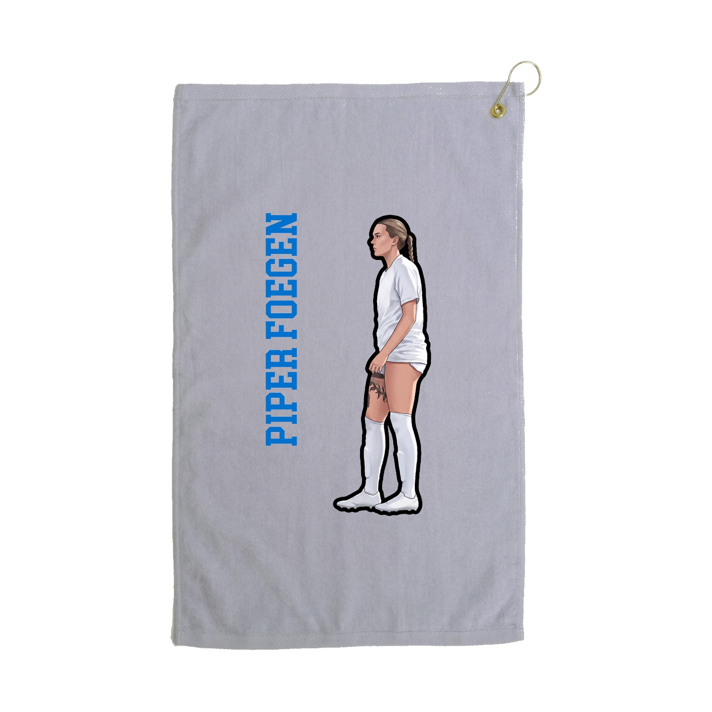 Golf Towel — Name Vertical in Grey